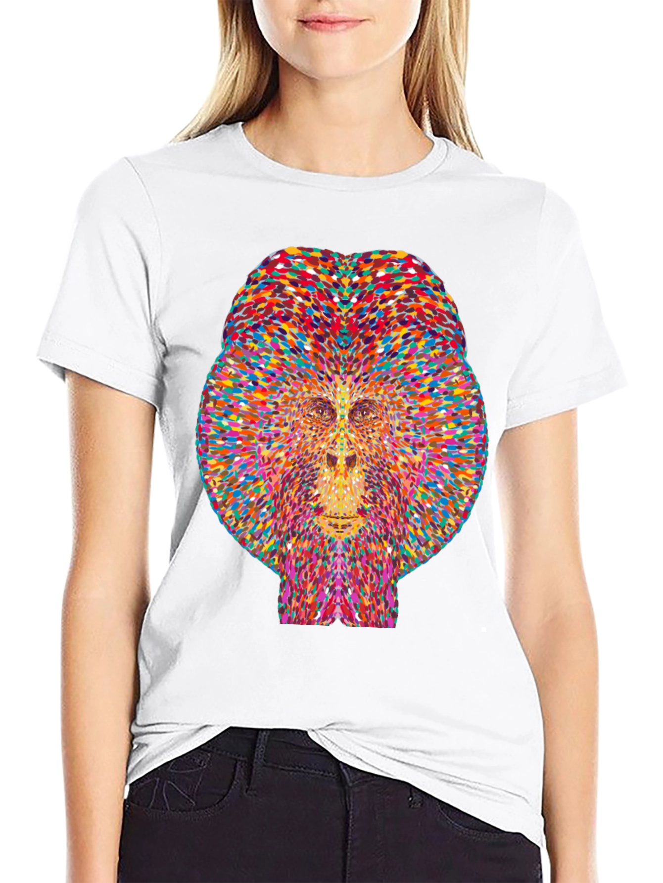 Colorful Geometric Gorilla Graphic Tee