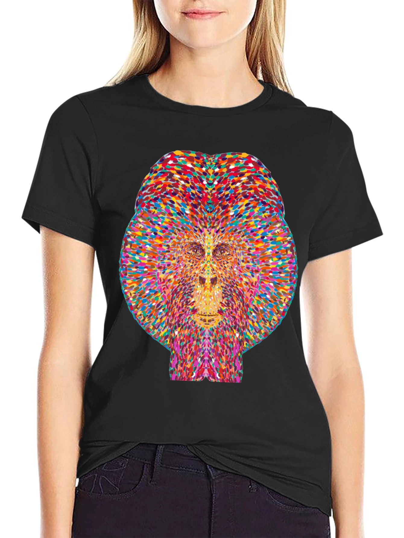 Colorful Geometric Gorilla Graphic Tee