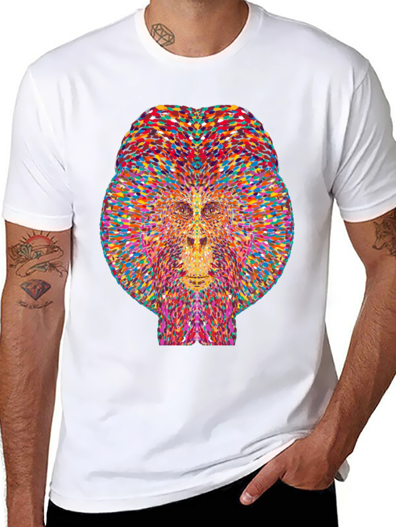 Colorful Geometric Gorilla Graphic Tee