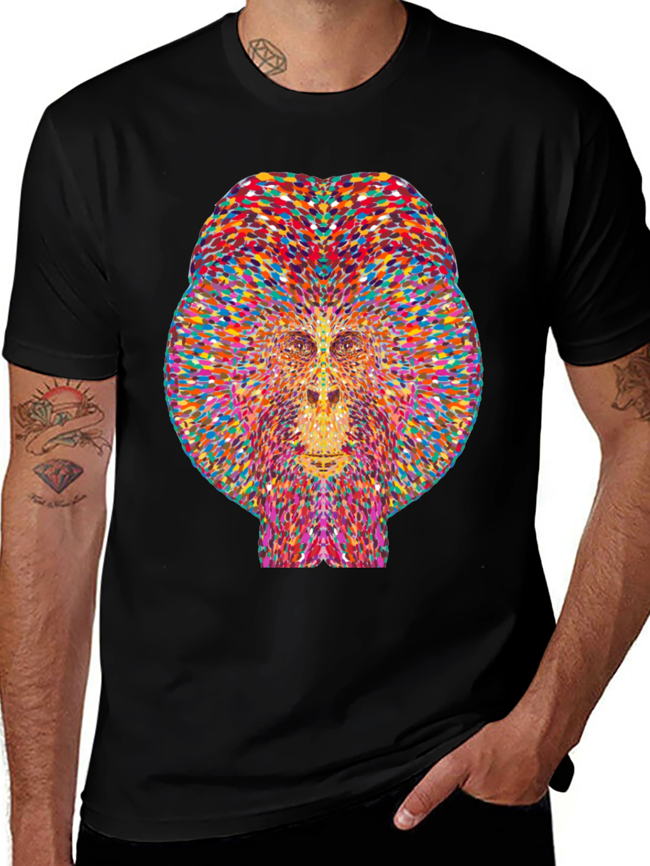 Colorful Geometric Gorilla Graphic Tee