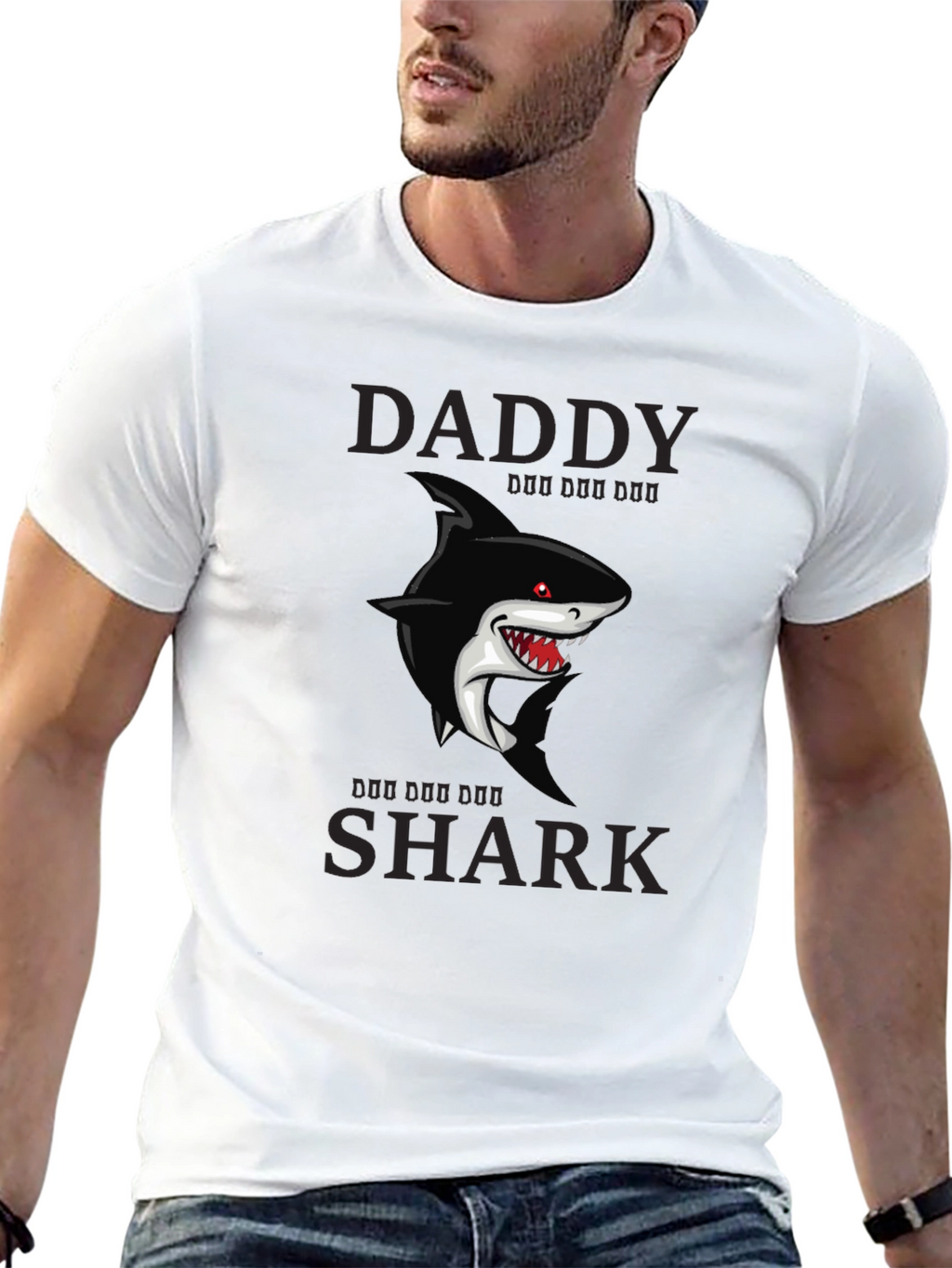 Daddy Shark Graphic T-Shirt - Black