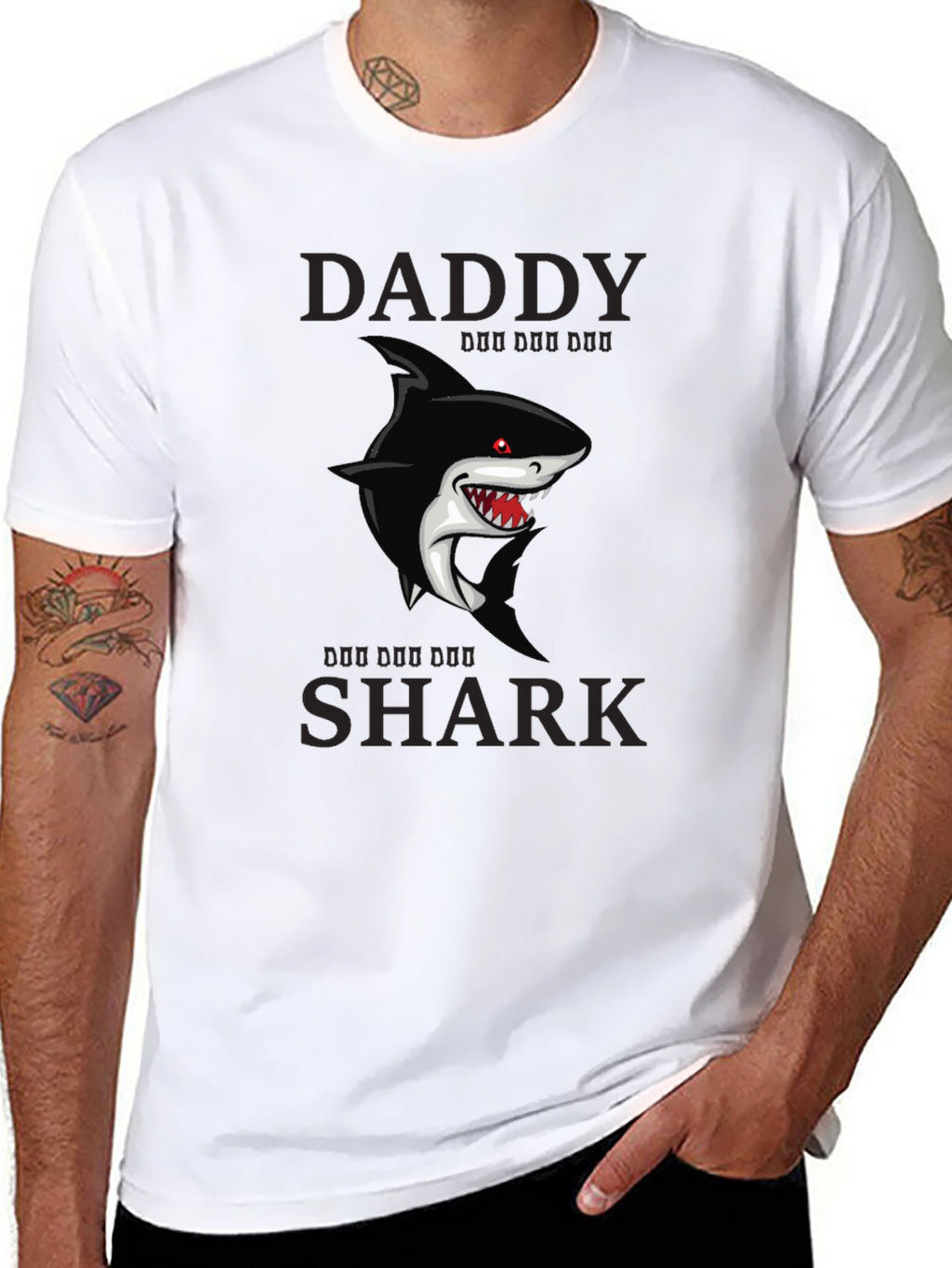 Daddy Shark Graphic T-Shirt - Black