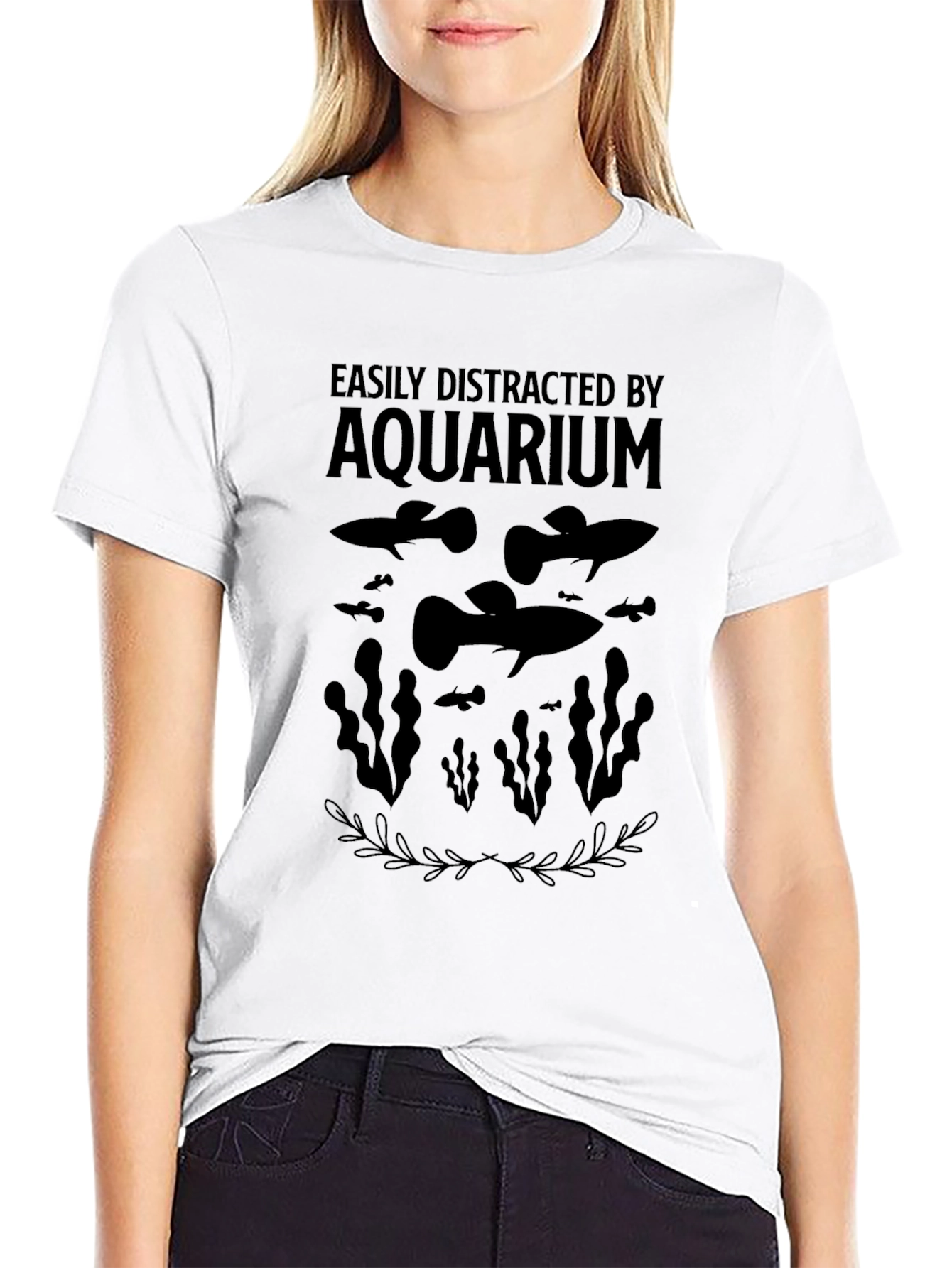 Easily Distracted By Aquarium T-Shirt - Guppy Fish Lover Tee
