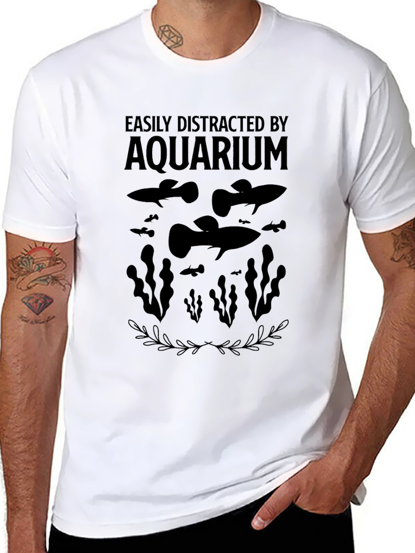 Easily Distracted By Aquarium T-Shirt - Guppy Fish Lover Tee