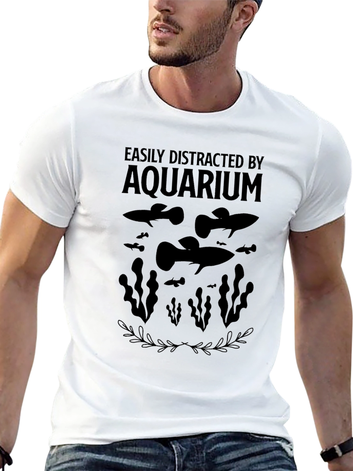 Easily Distracted By Aquarium T-Shirt - Guppy Fish Lover Tee