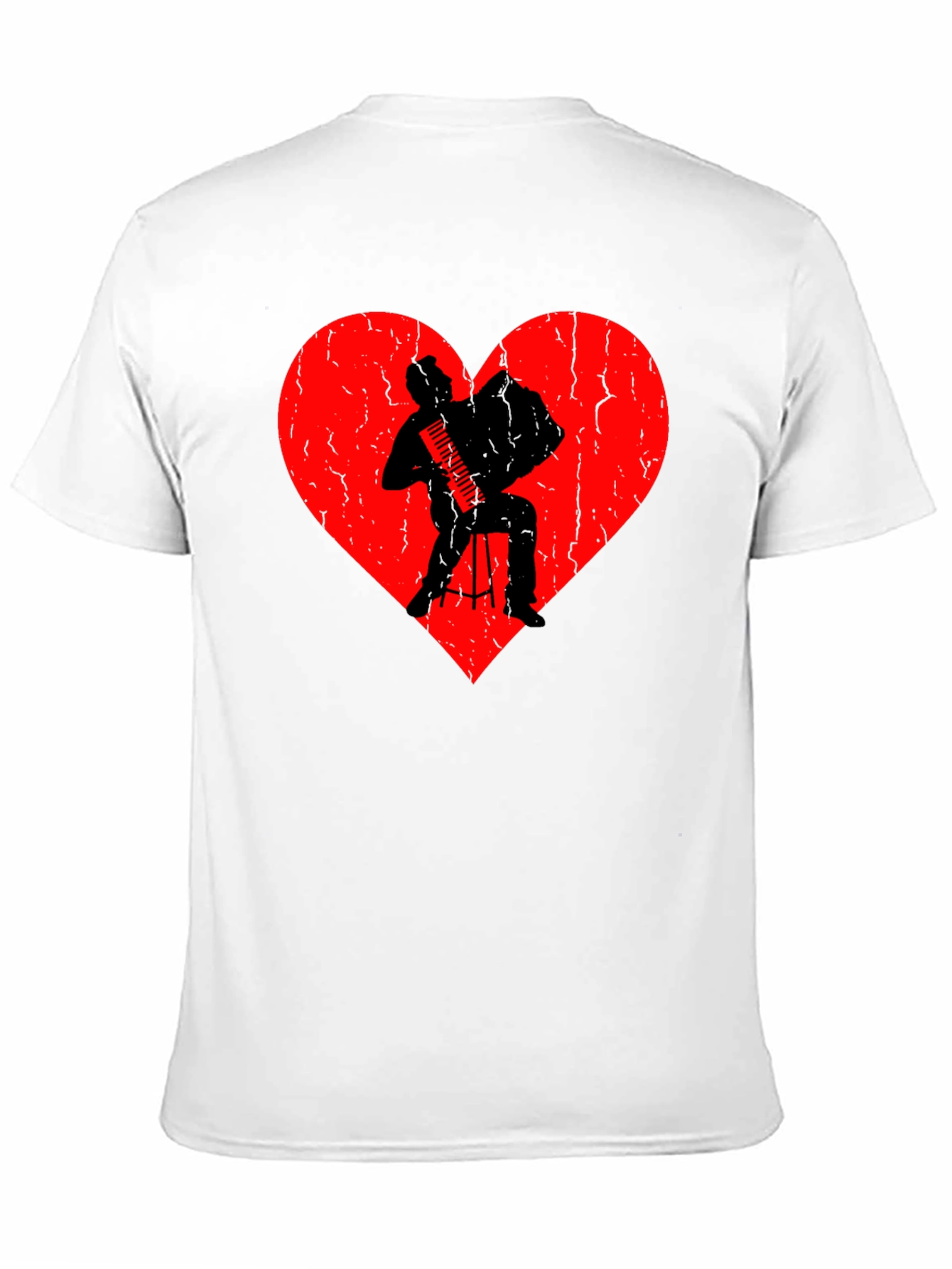 Accordion Player Heart Graphic T-Shirt