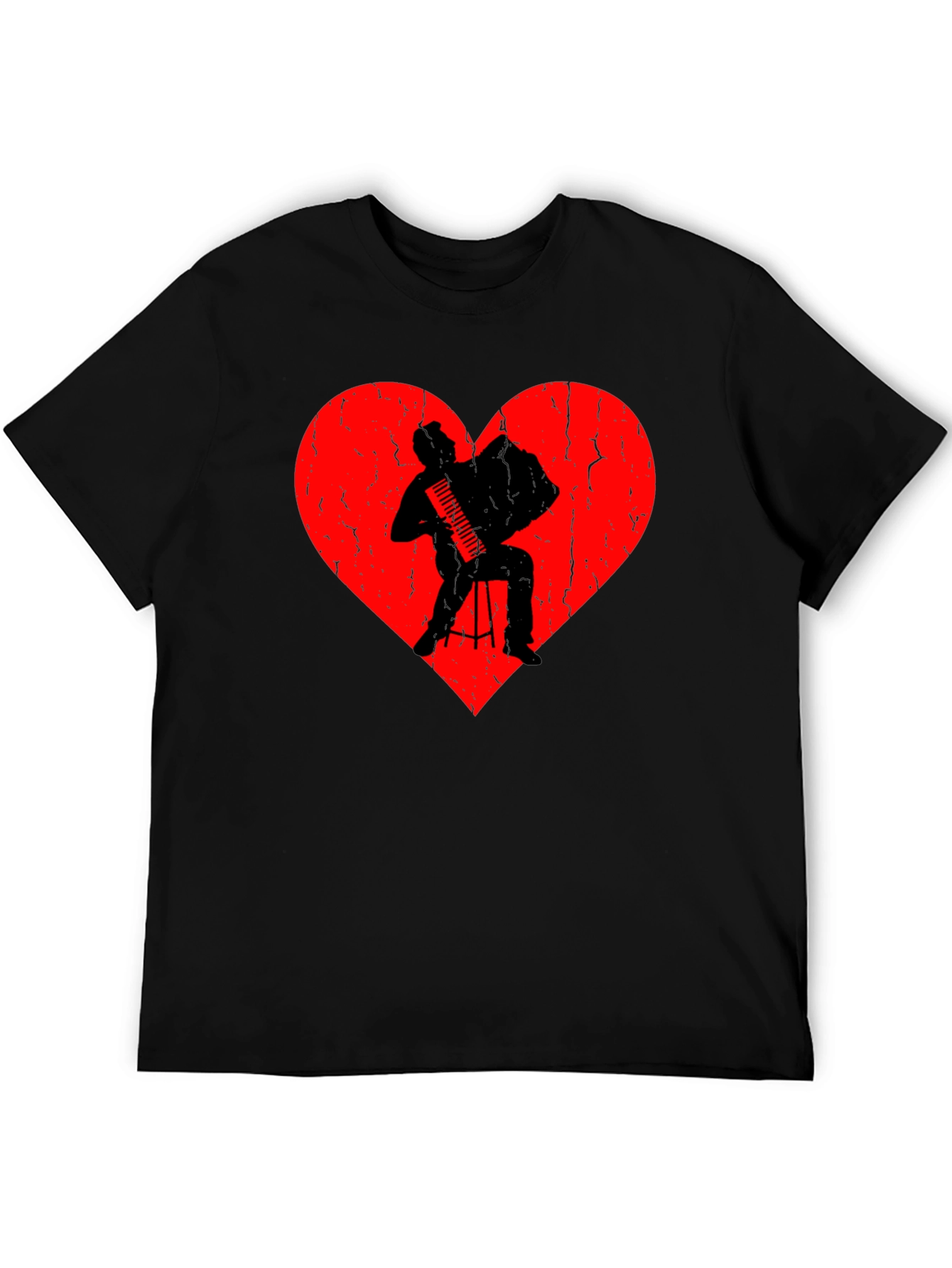 Accordion Player Heart Graphic T-Shirt
