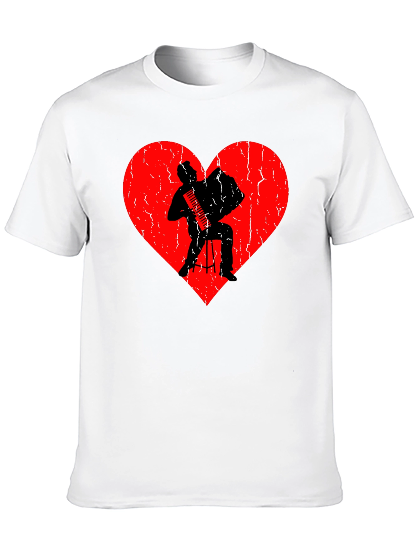 Accordion Player Heart Graphic T-Shirt