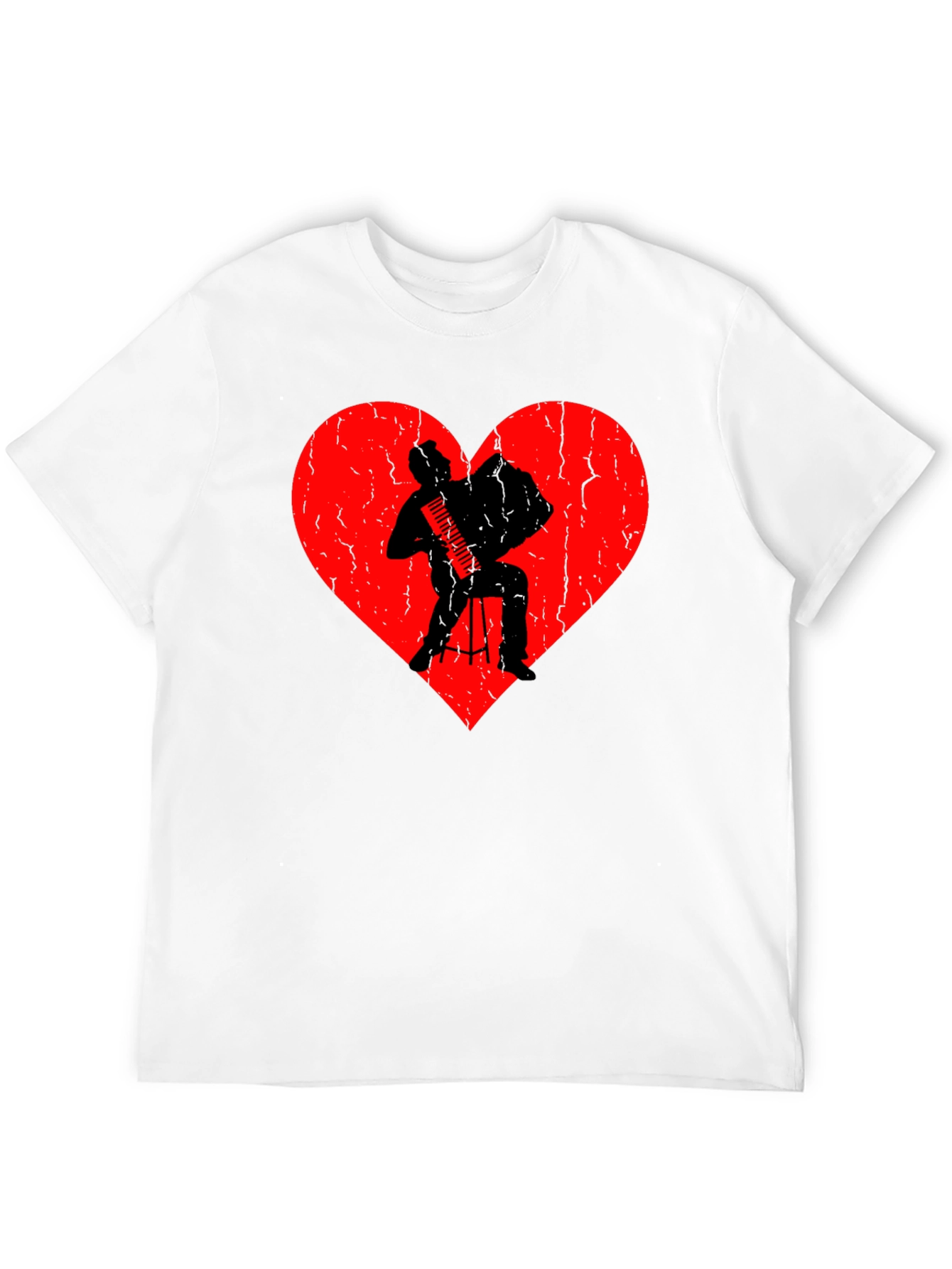Accordion Player Heart Graphic T-Shirt