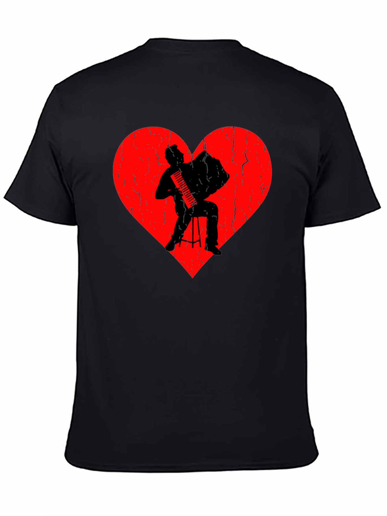 Accordion Player Heart Graphic T-Shirt