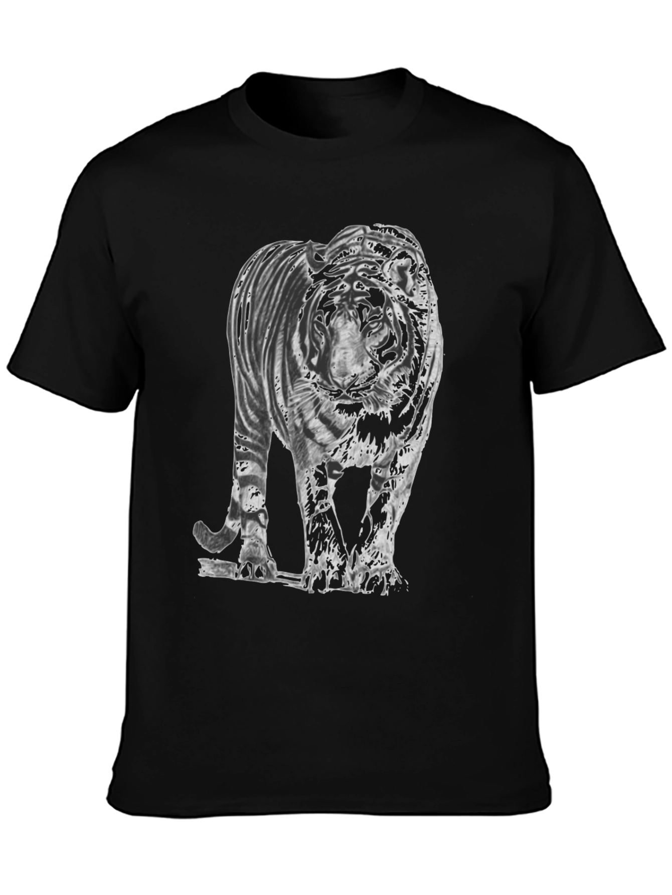 Black Tiger Graphic Tee - Mens Stylish Casual T-Shirt