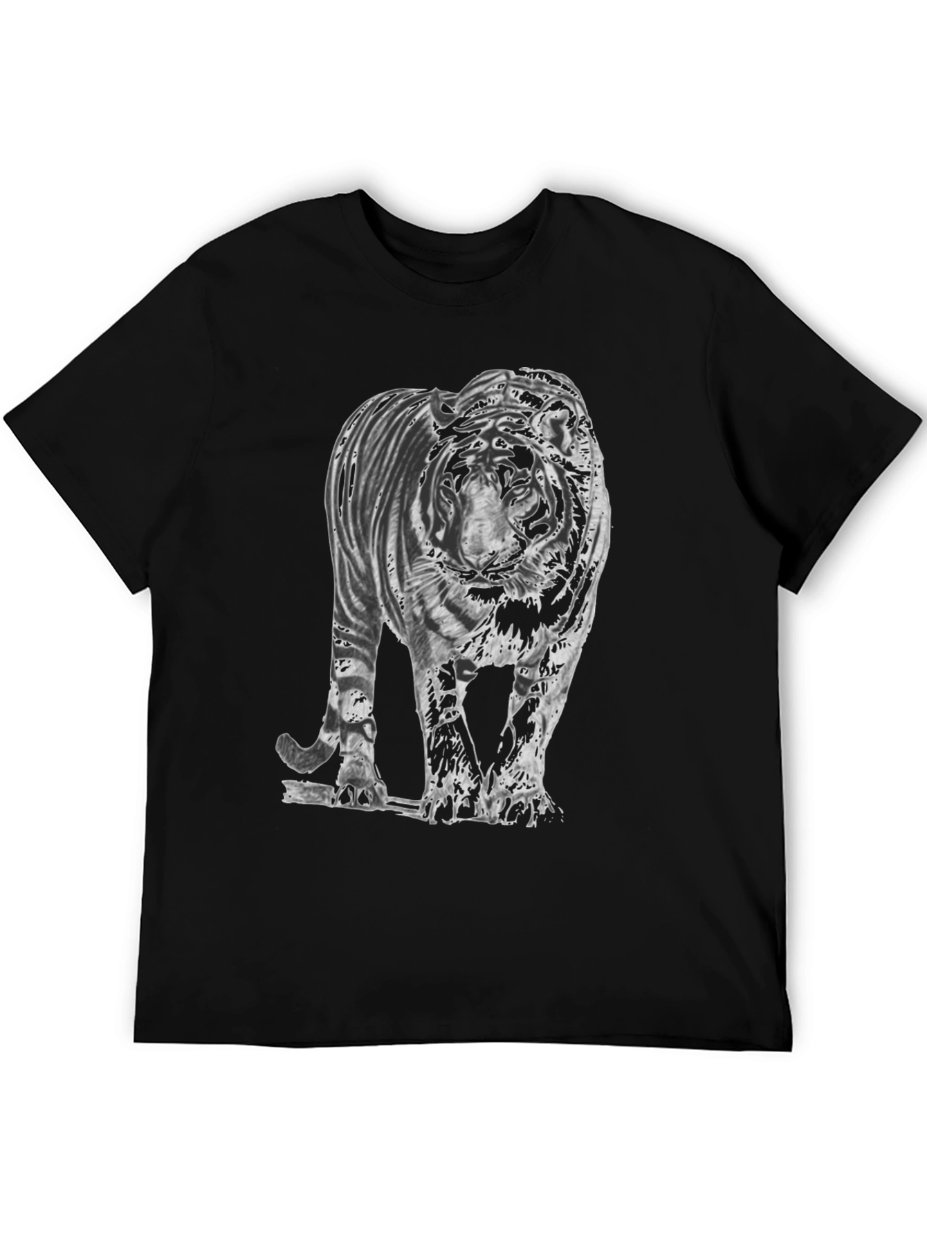Black Tiger Graphic Tee - Mens Stylish Casual T-Shirt