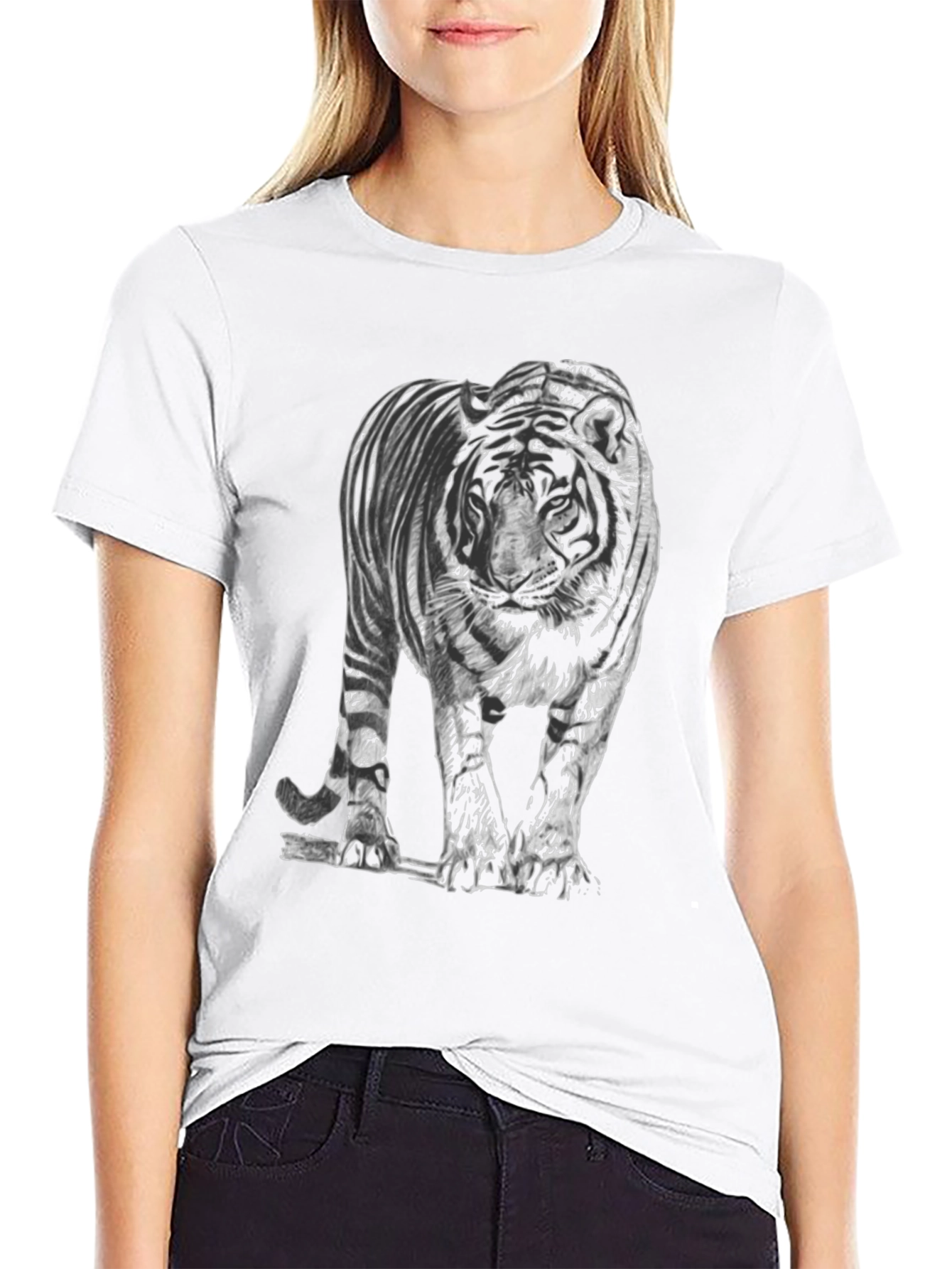 Black Tiger Graphic Tee - Mens Stylish Casual T-Shirt