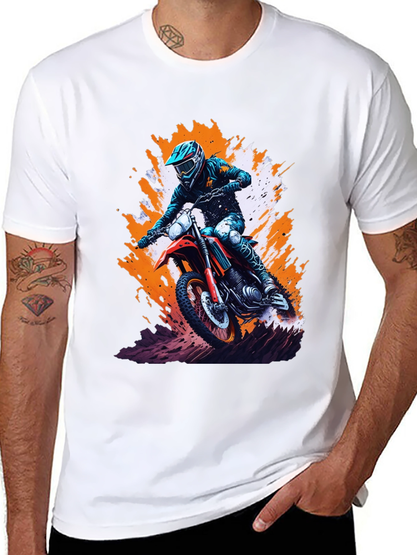 Dirt Bike Rider Graphic T-Shirt - Motocross Tee