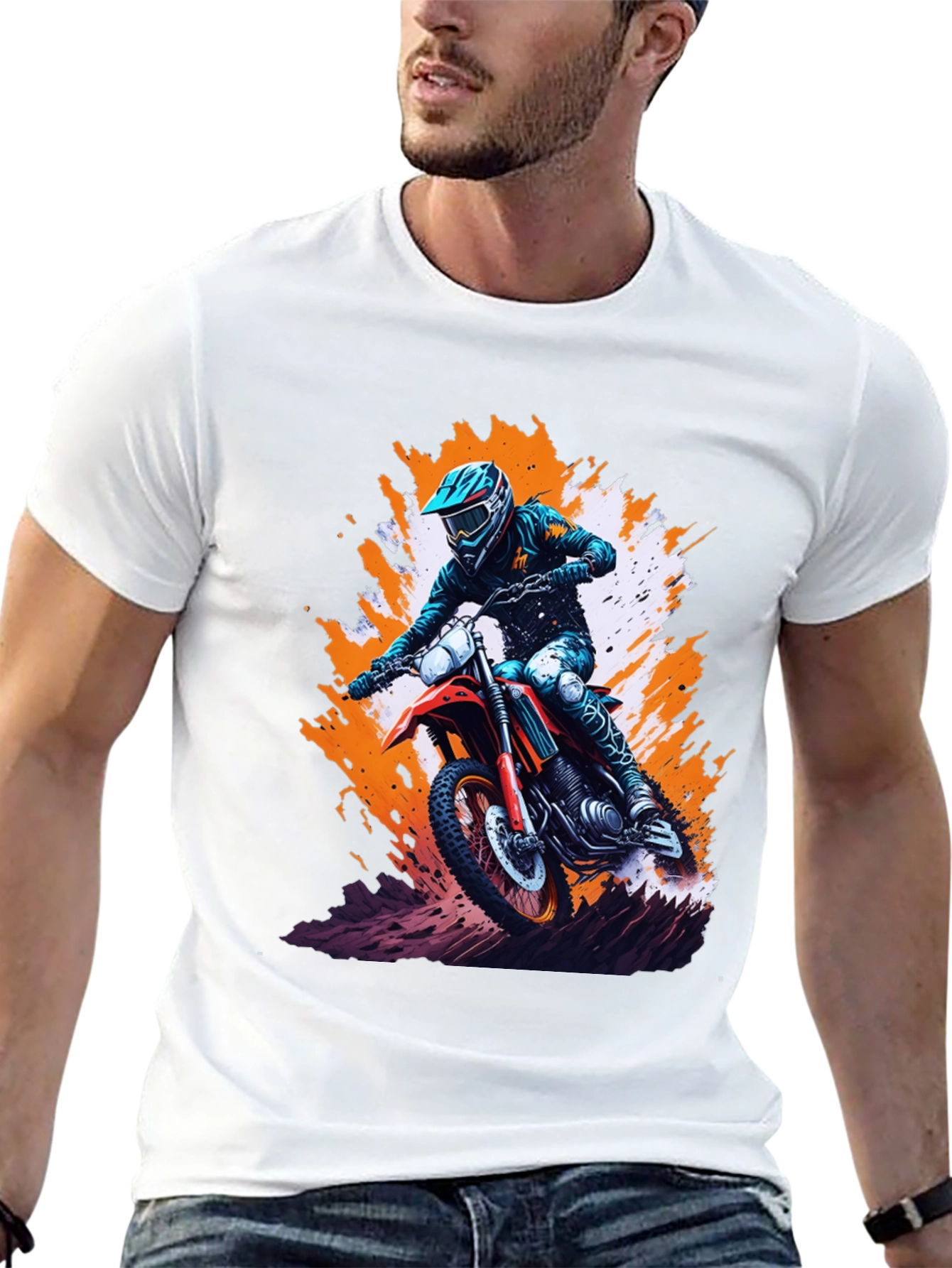 Dirt Bike Rider Graphic T-Shirt - Motocross Tee