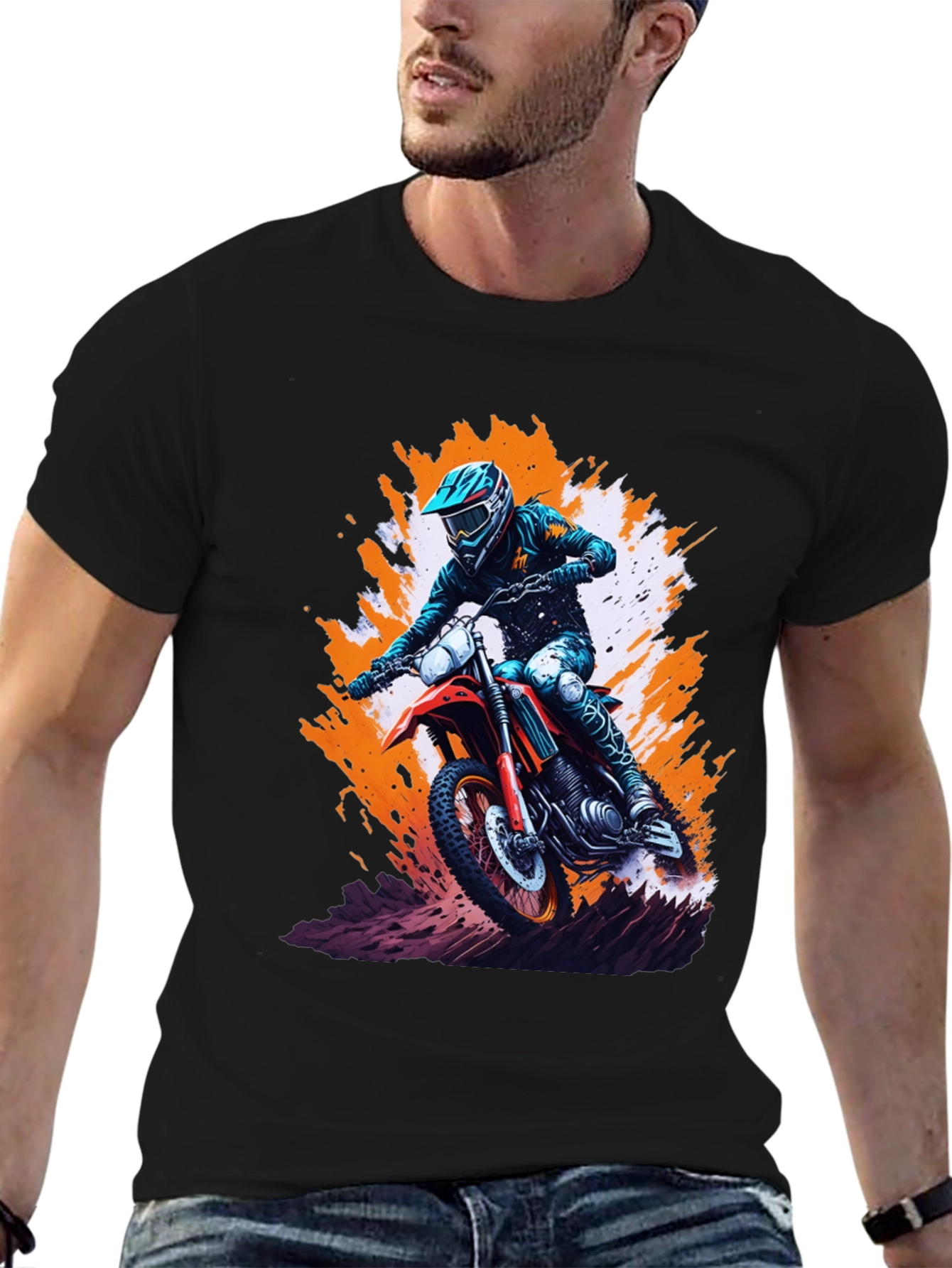 Dirt Bike Rider Graphic T-Shirt - Motocross Tee