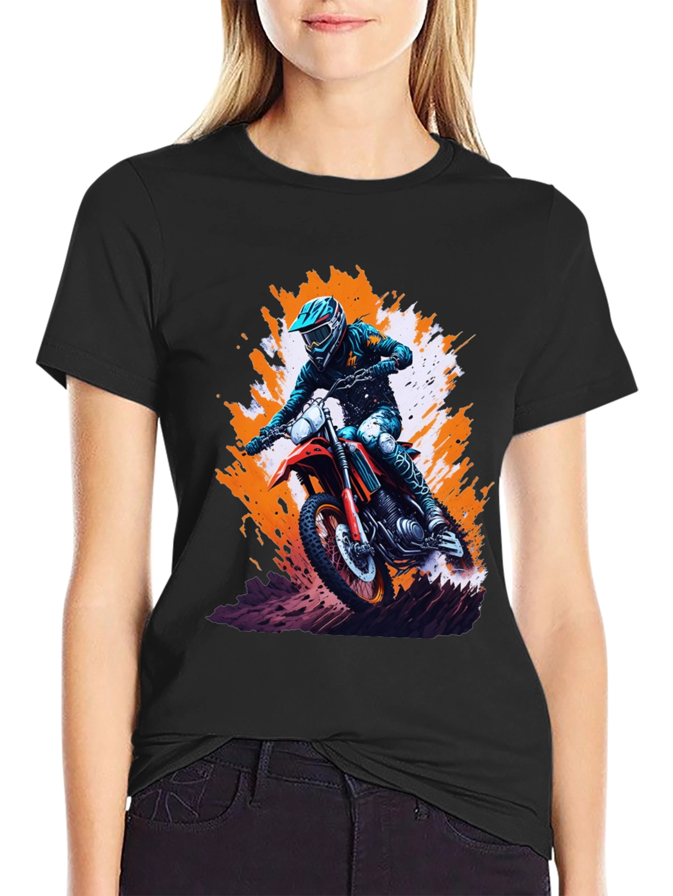 Dirt Bike Rider Graphic T-Shirt - Motocross Tee