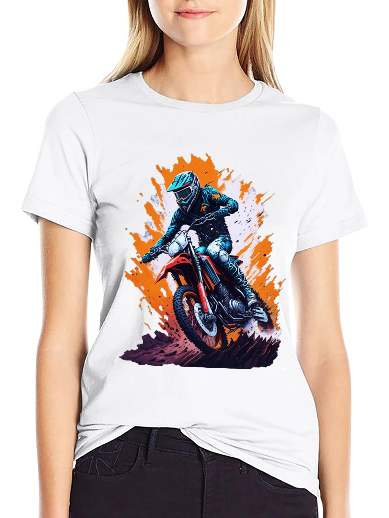 Dirt Bike Rider Graphic T-Shirt - Motocross Tee