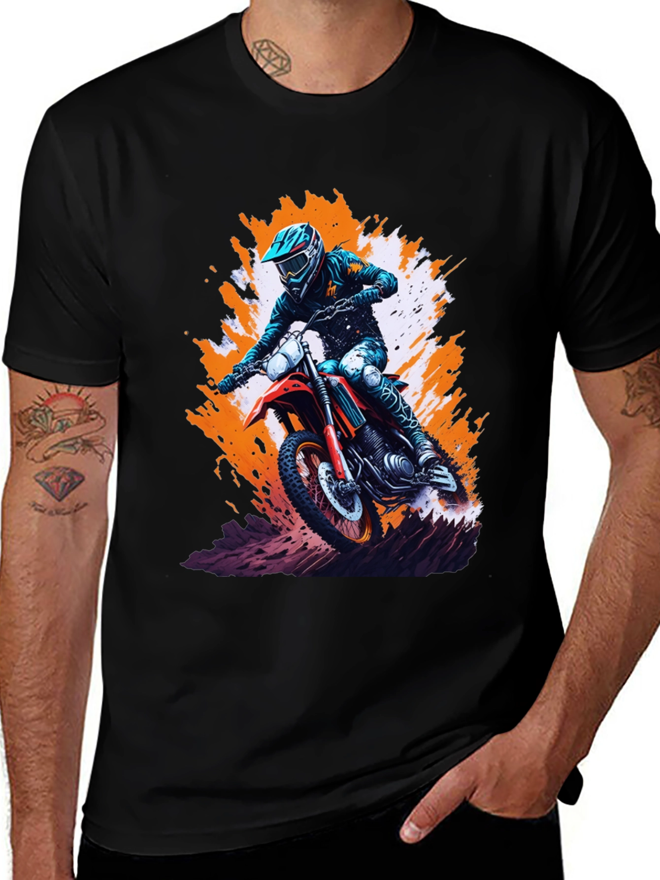 Dirt Bike Rider Graphic T-Shirt - Motocross Tee