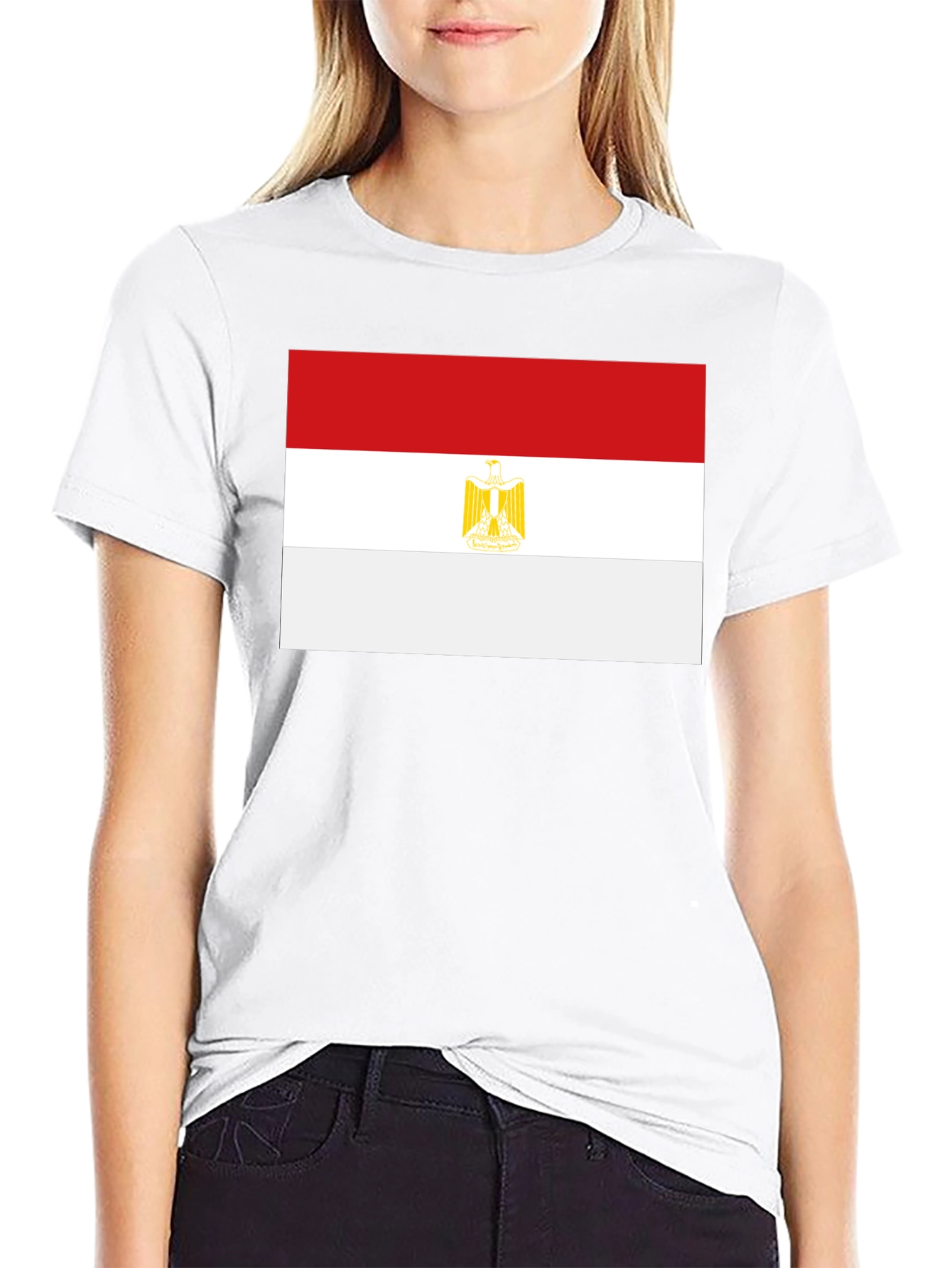 Egypt Flag Graphic Tee - Black Cotton T-Shirt