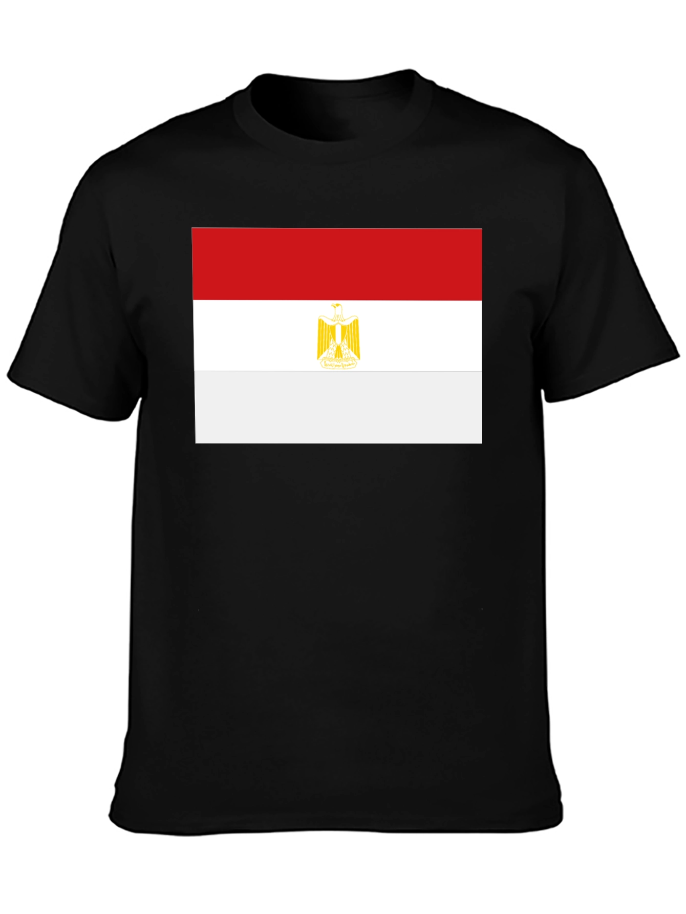 Egypt Flag Graphic Tee - Black Cotton T-Shirt