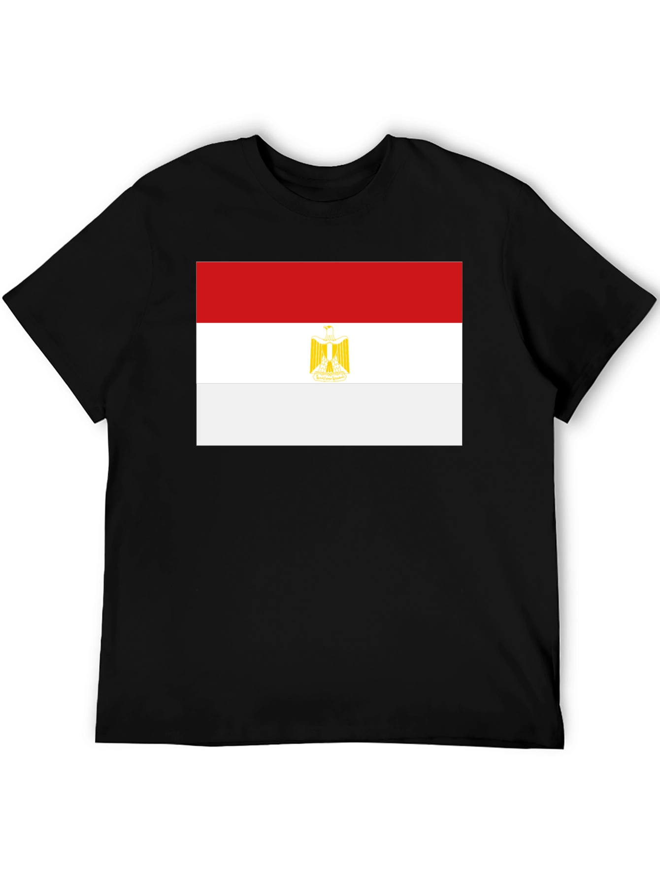 Egypt Flag Graphic Tee - Black Cotton T-Shirt
