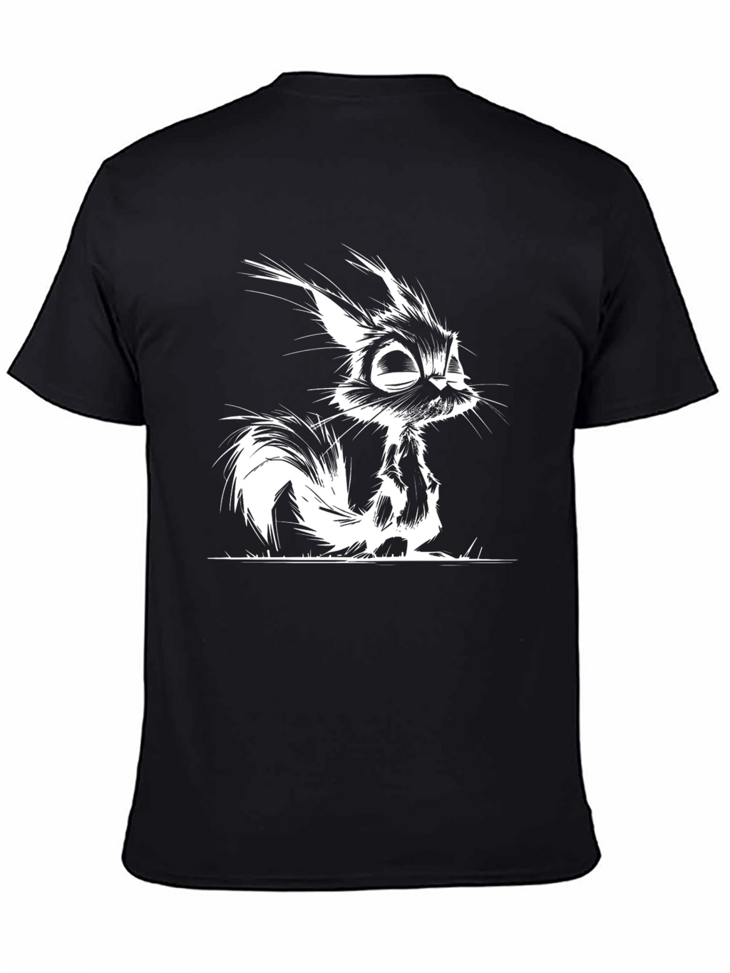 Cartoon Squirrel Graphic Black T-Shirt
