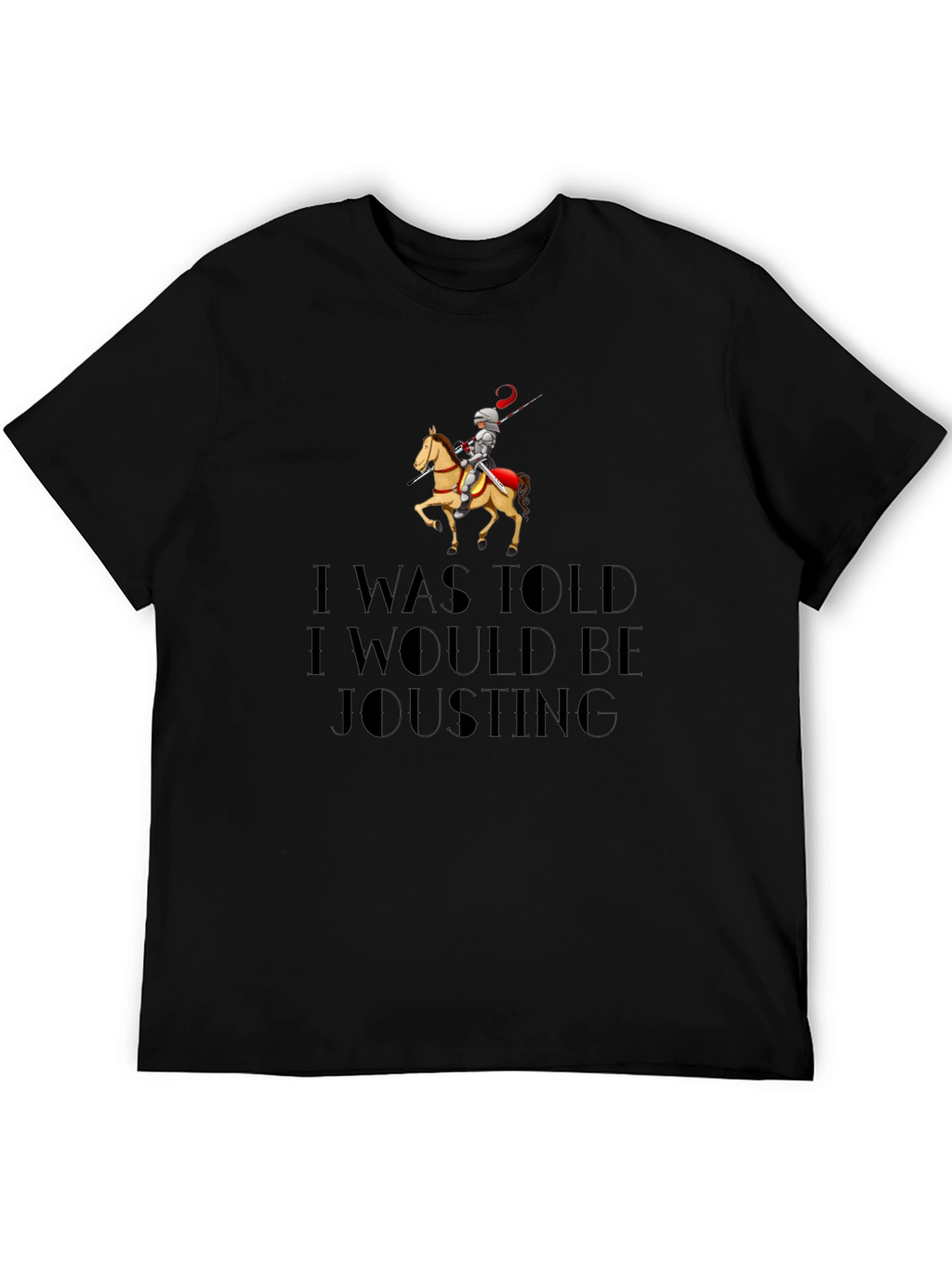 Jousting Knight Graphic Tee - Black T-Shirt