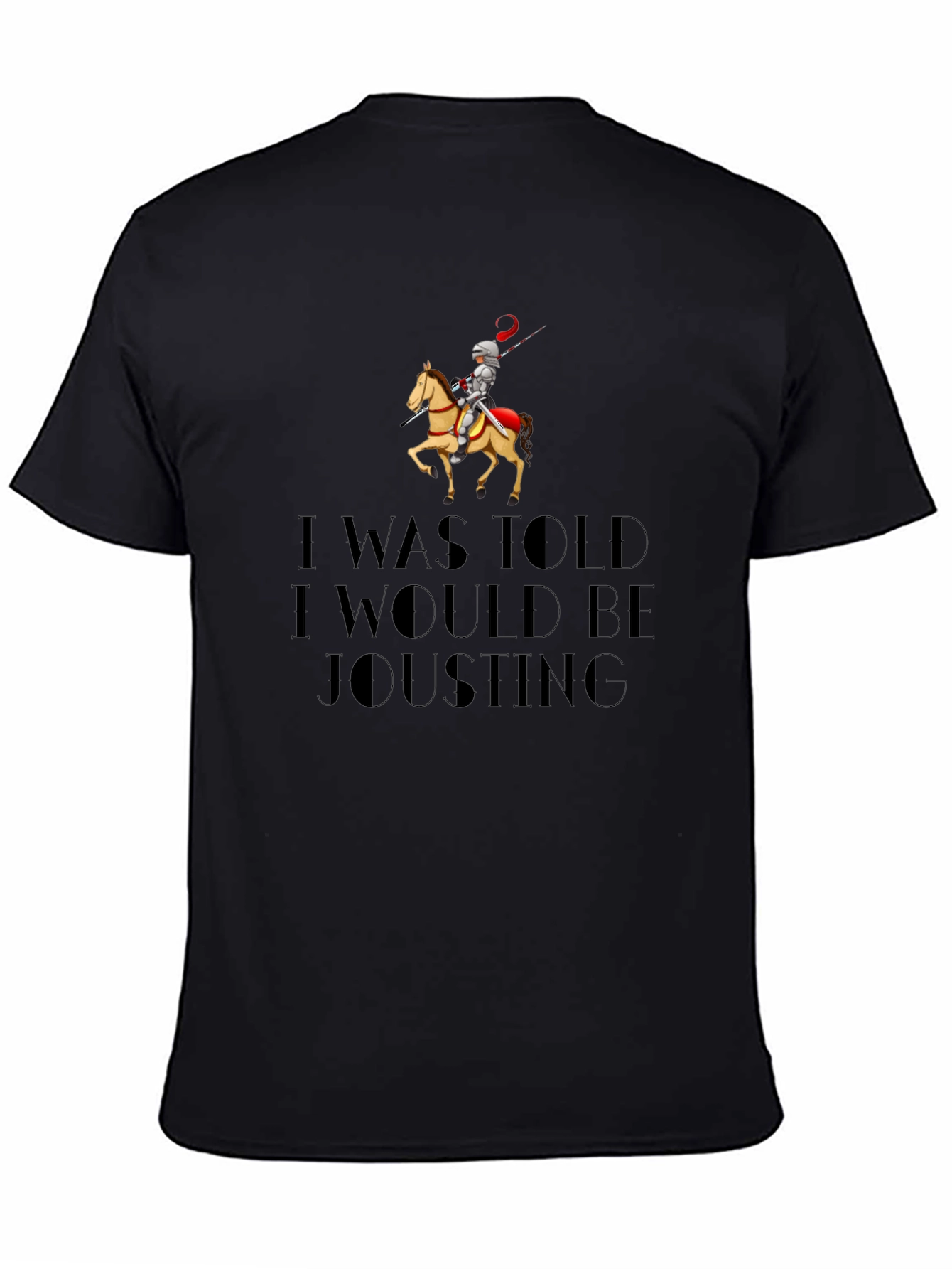 Jousting Knight Graphic Tee - Black T-Shirt