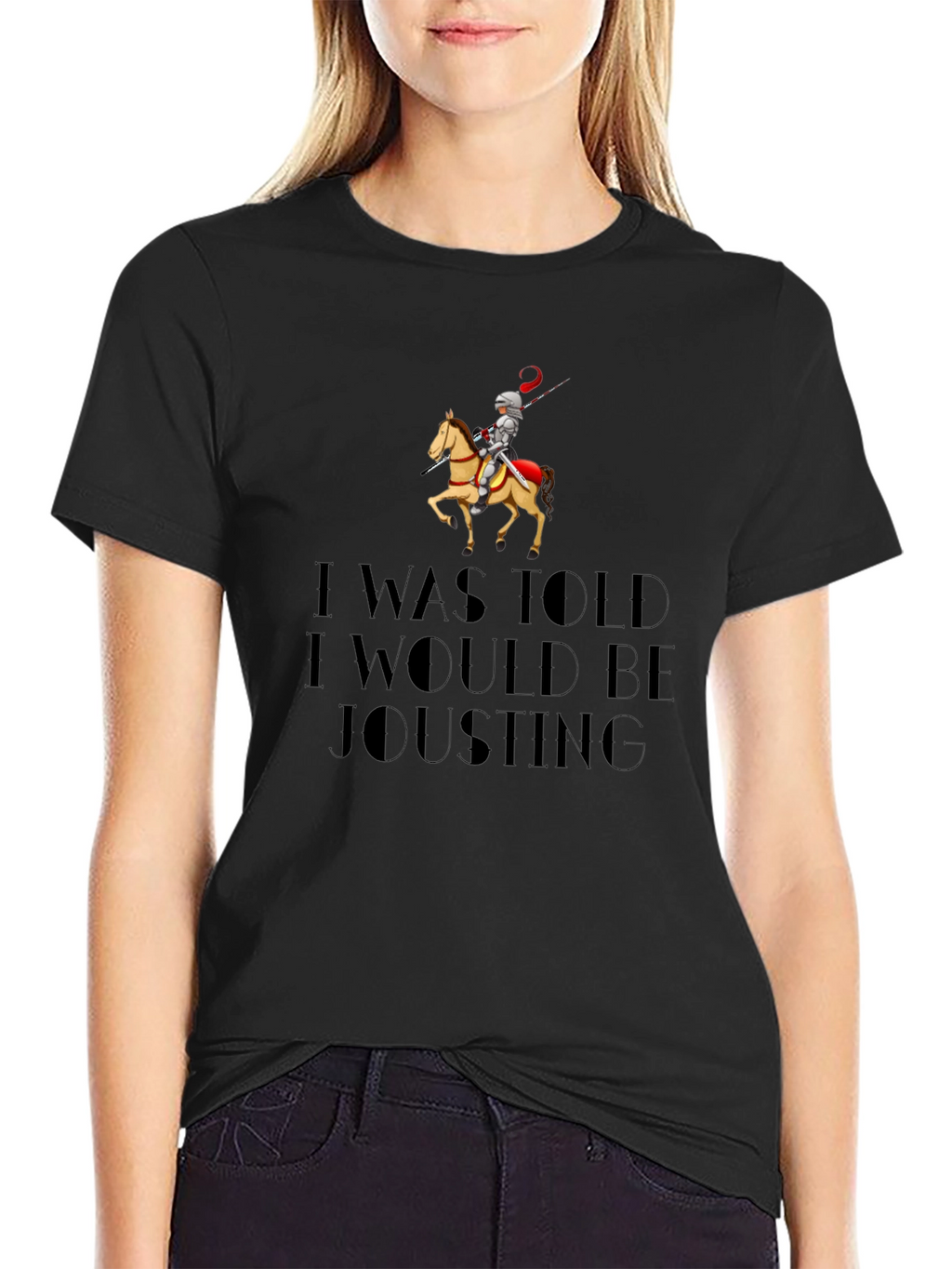 Jousting Knight Graphic Tee - Black T-Shirt