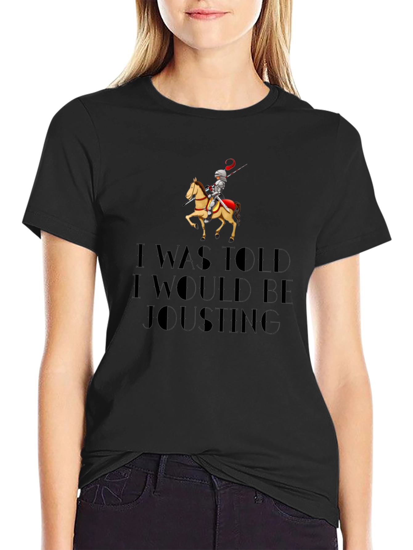 Jousting Knight Graphic Tee - Black T-Shirt