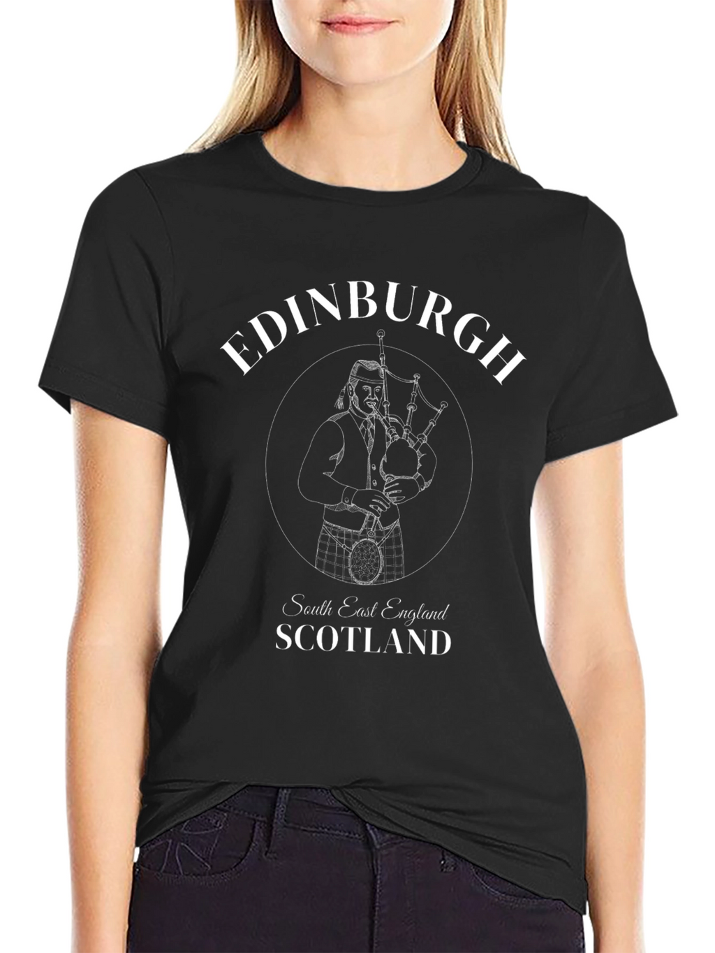 Edinburgh Scotland Black Graphic T-Shirt