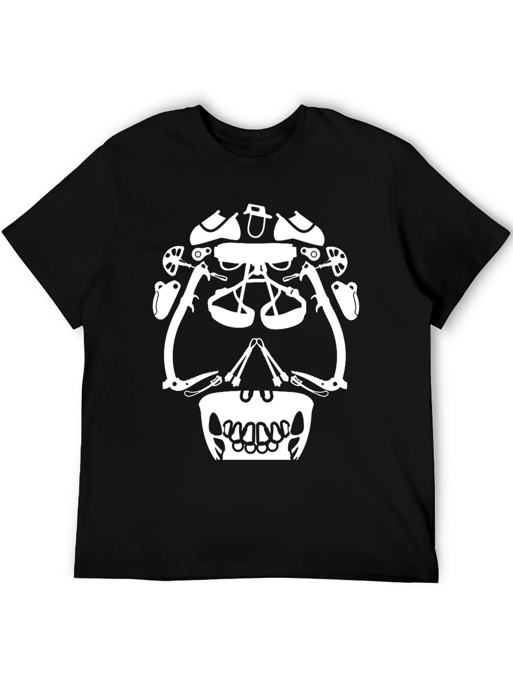 Climbing Gear Skull Graphic Tee - Black
