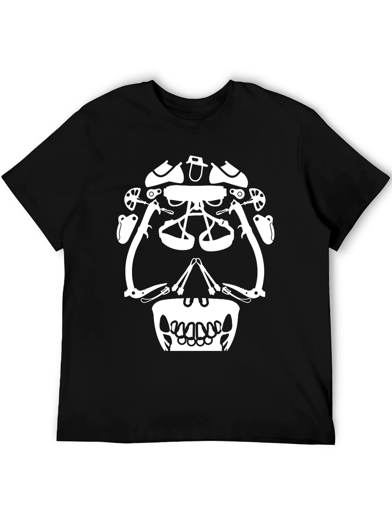 Climbing Gear Skull Graphic Tee - Black
