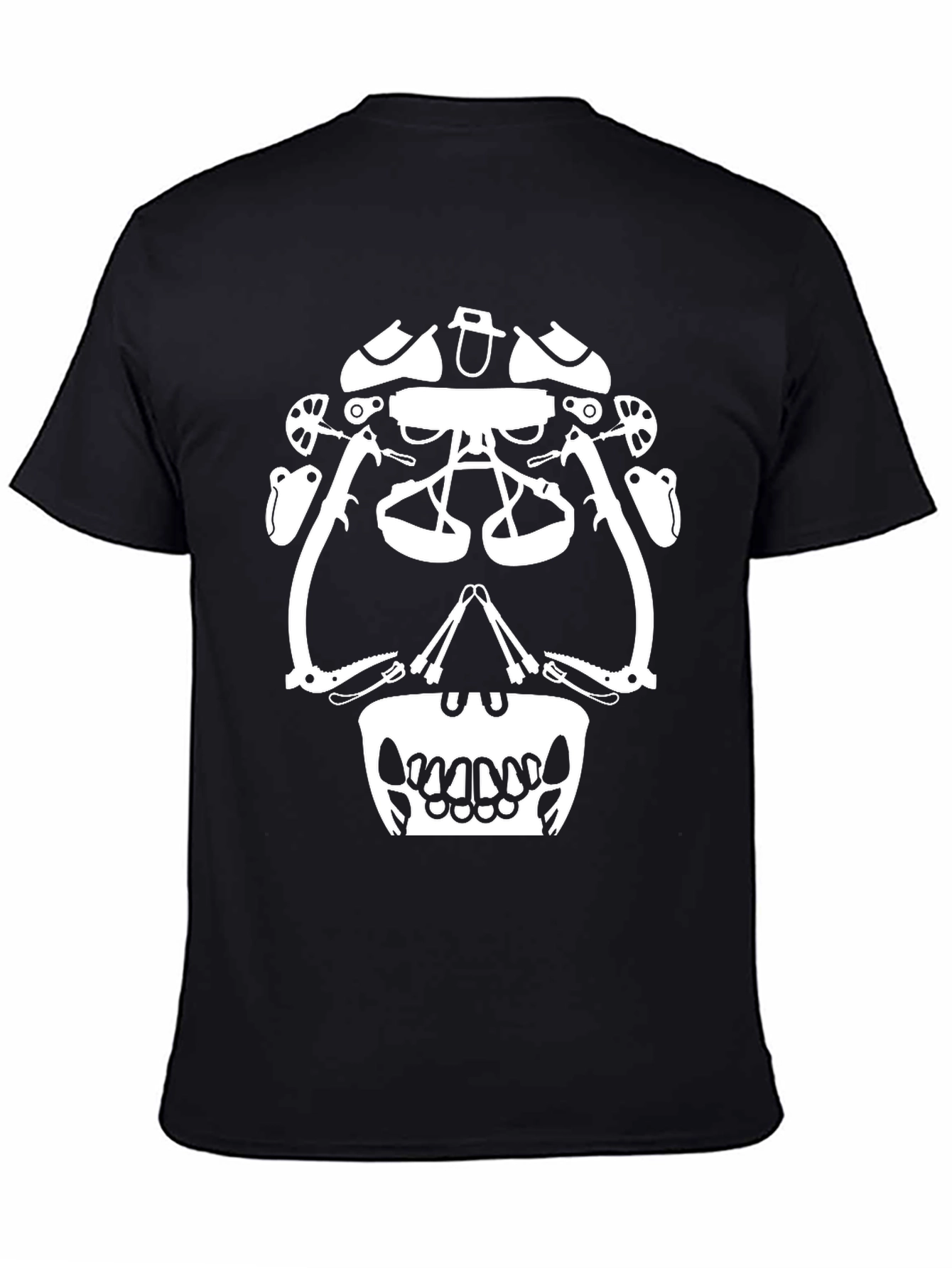 Climbing Gear Skull Graphic Tee - Black