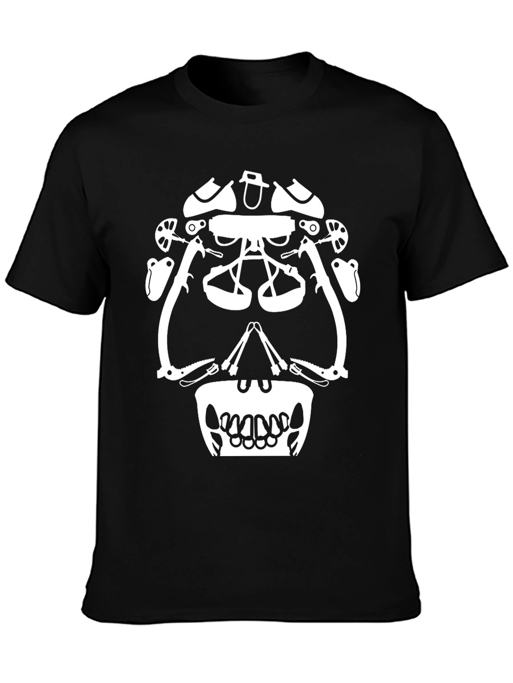 Climbing Gear Skull Graphic Tee - Black
