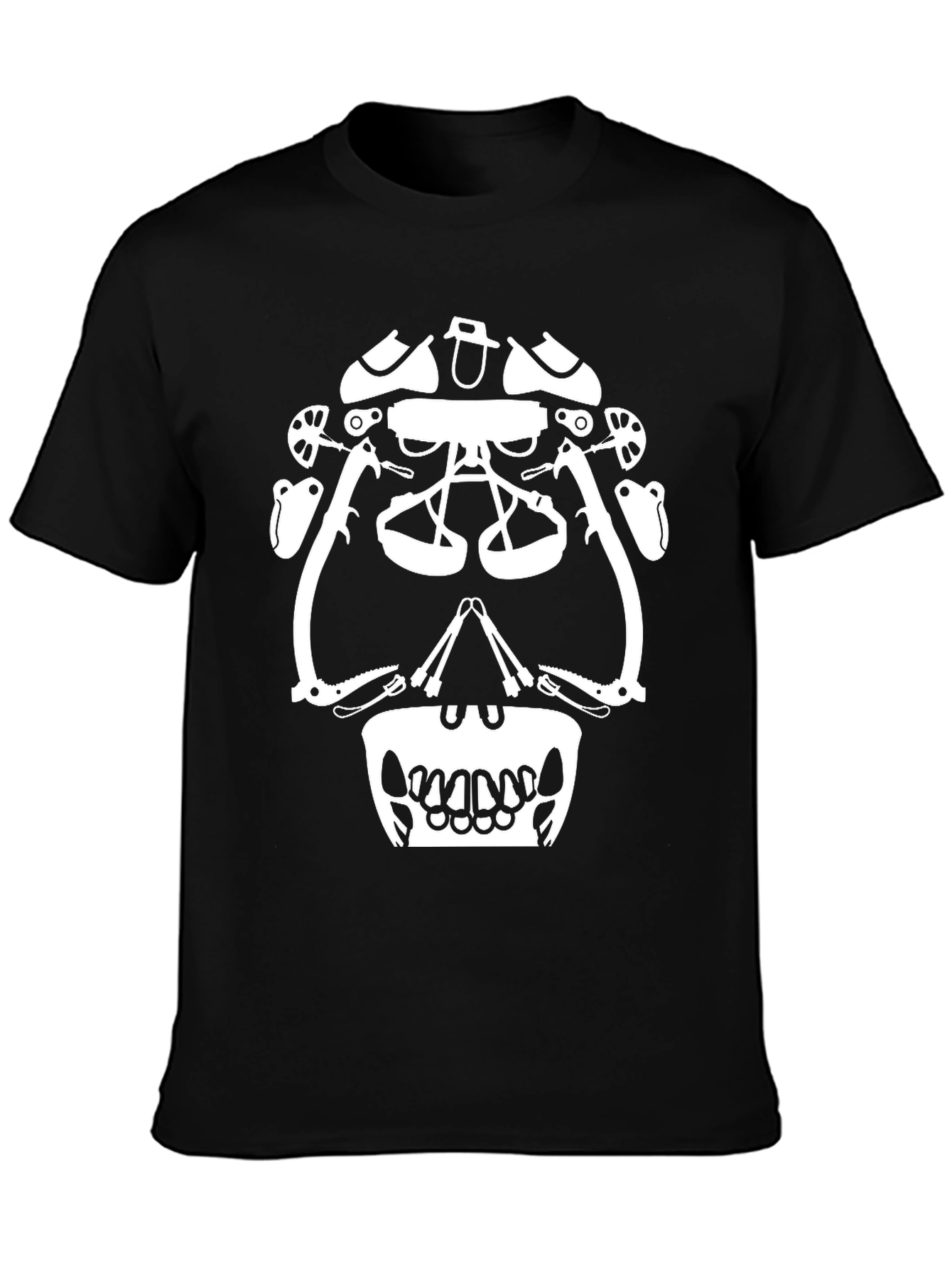 Climbing Gear Skull Graphic Tee - Black