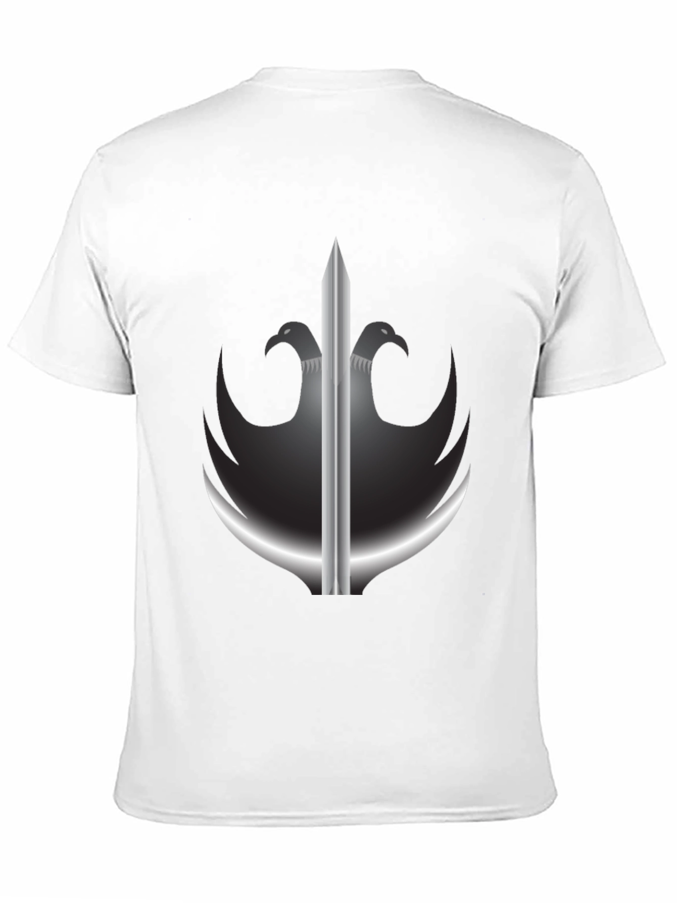 Black T-Shirt with Sword & Eagle Crest Graphic