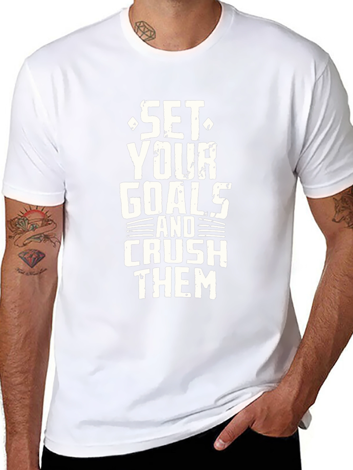 Set Your Goals Graphic T-Shirt - Black
