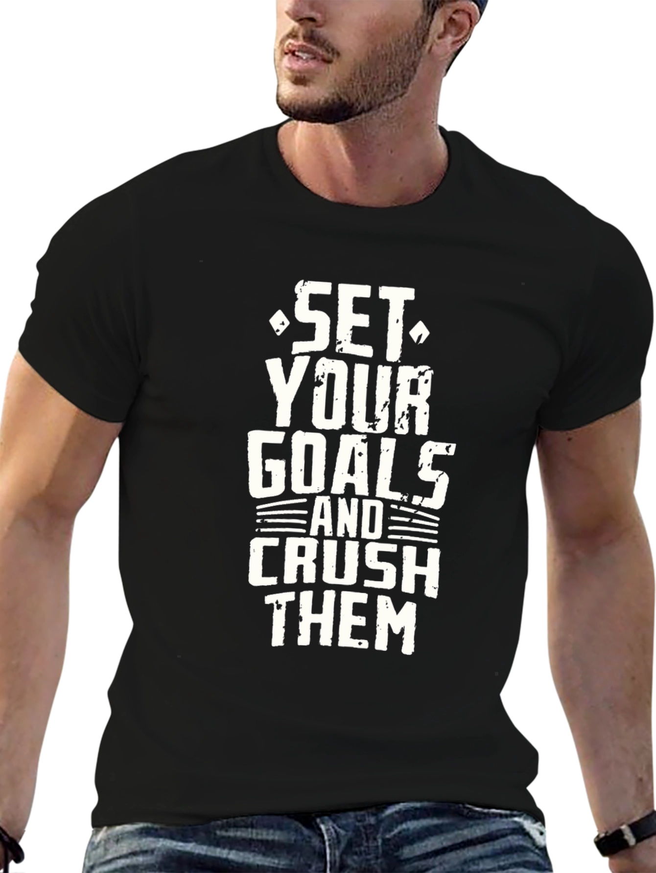 Set Your Goals Graphic T-Shirt - Black