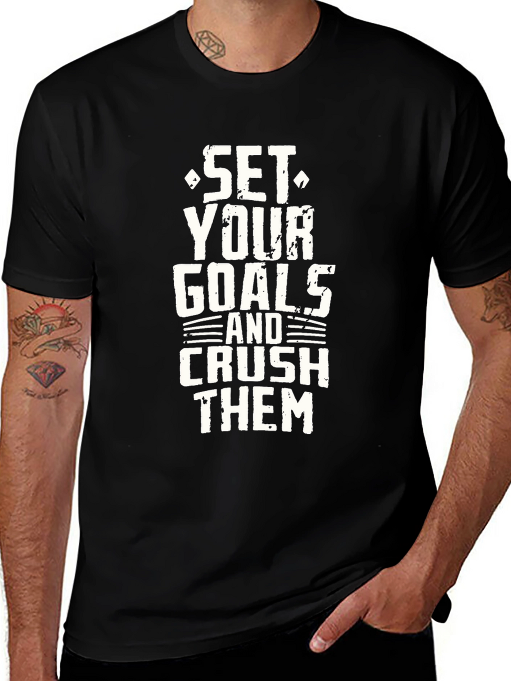Set Your Goals Graphic T-Shirt - Black