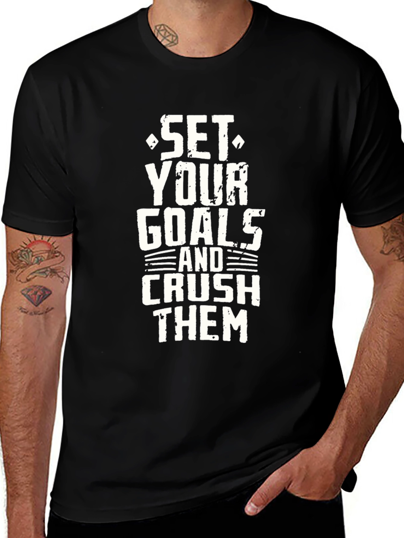 Set Your Goals Graphic T-Shirt - Black