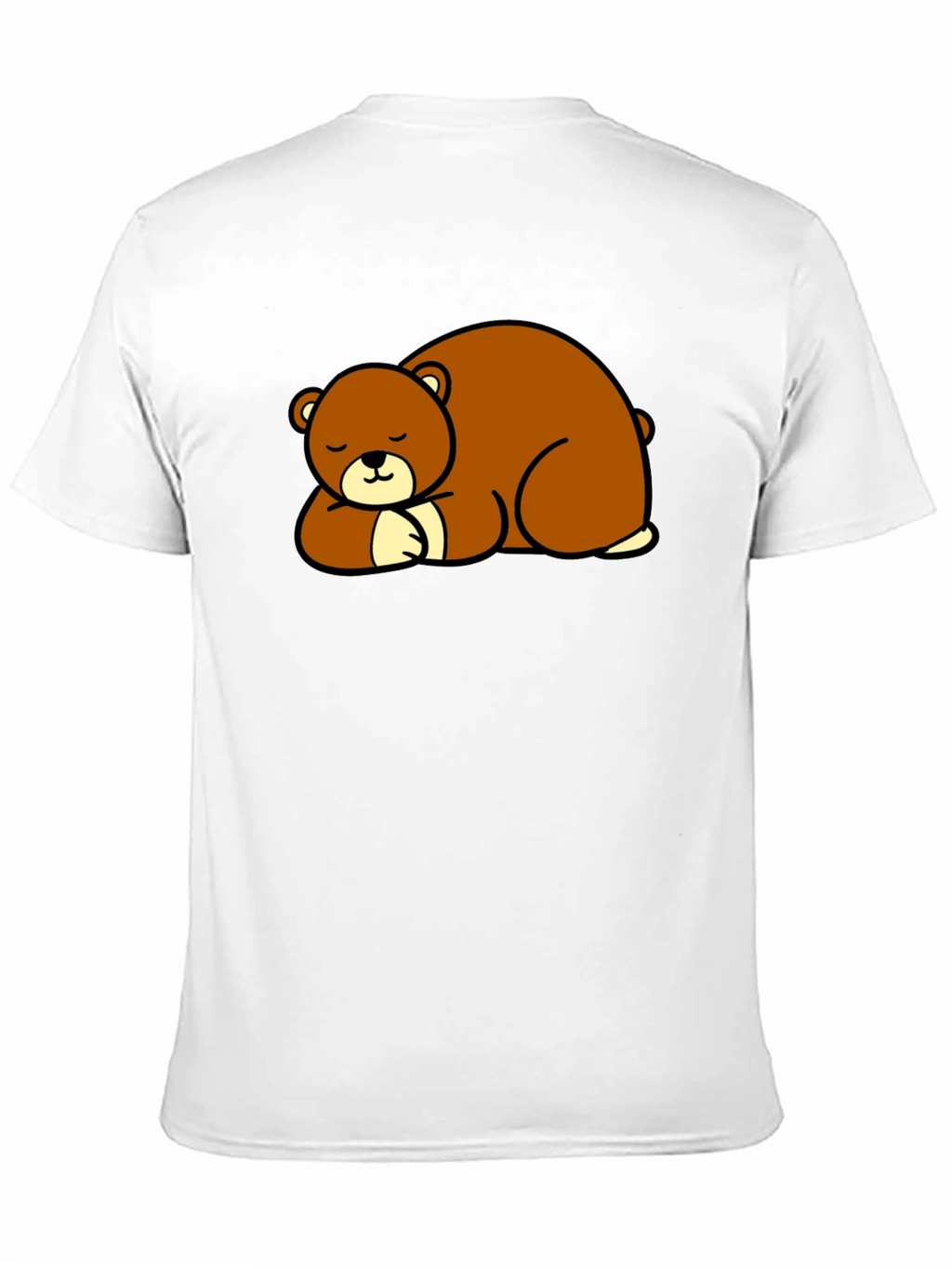 Cute Sleeping Bear Graphic Tee - Black