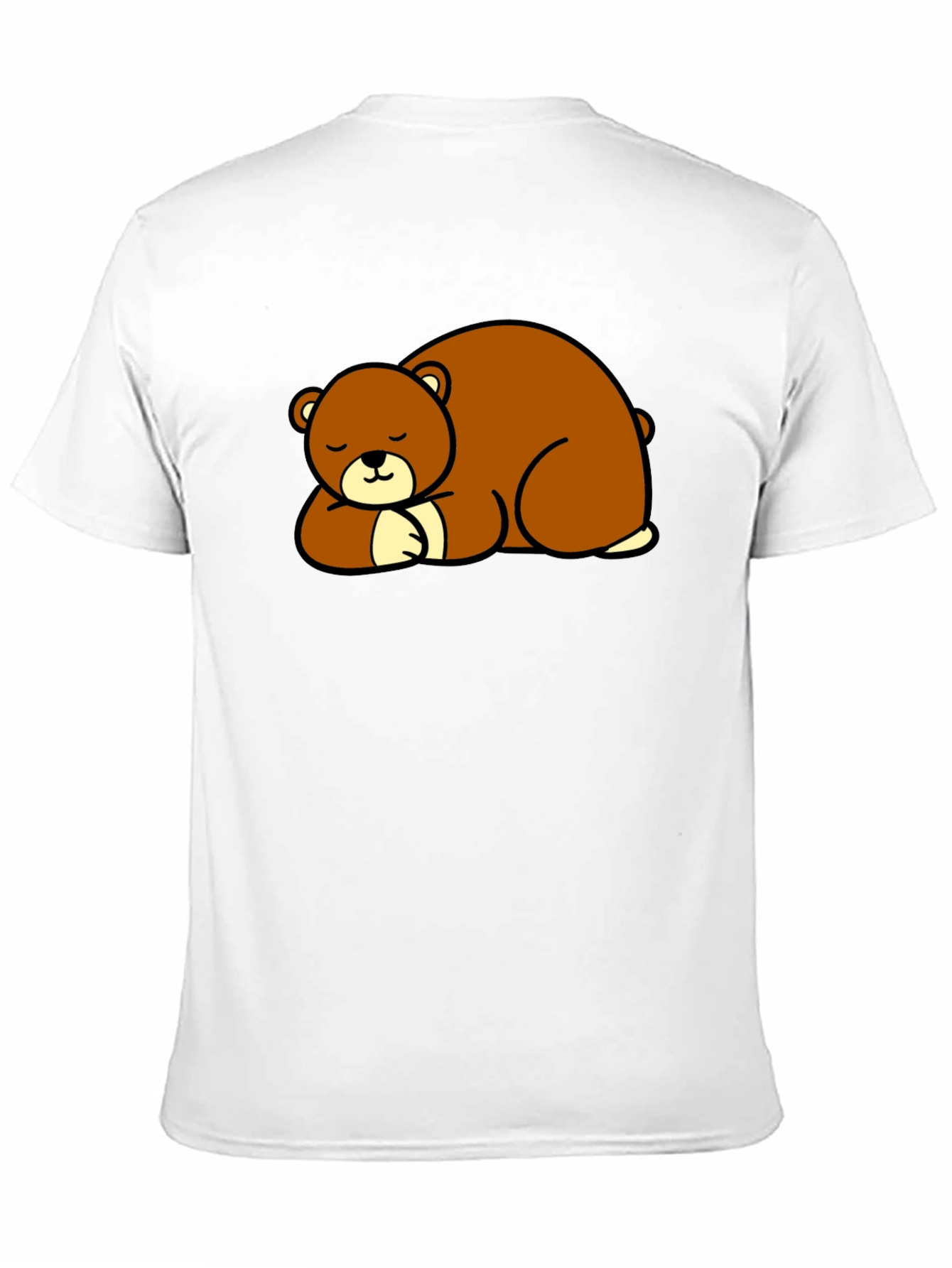 Cute Sleeping Bear Graphic Tee - Black