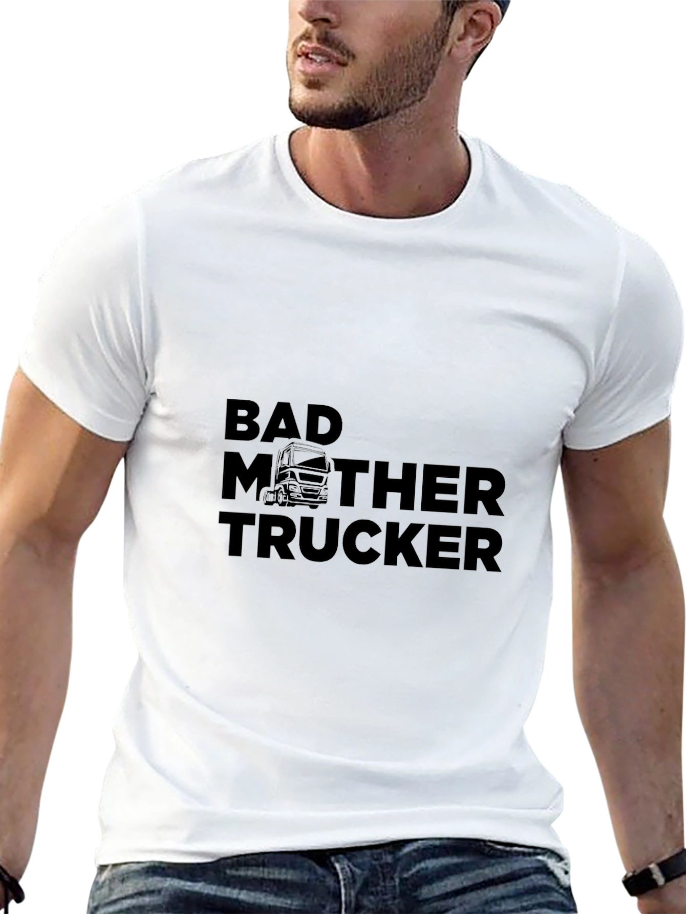 Bad Mother Trucker Black T-Shirt