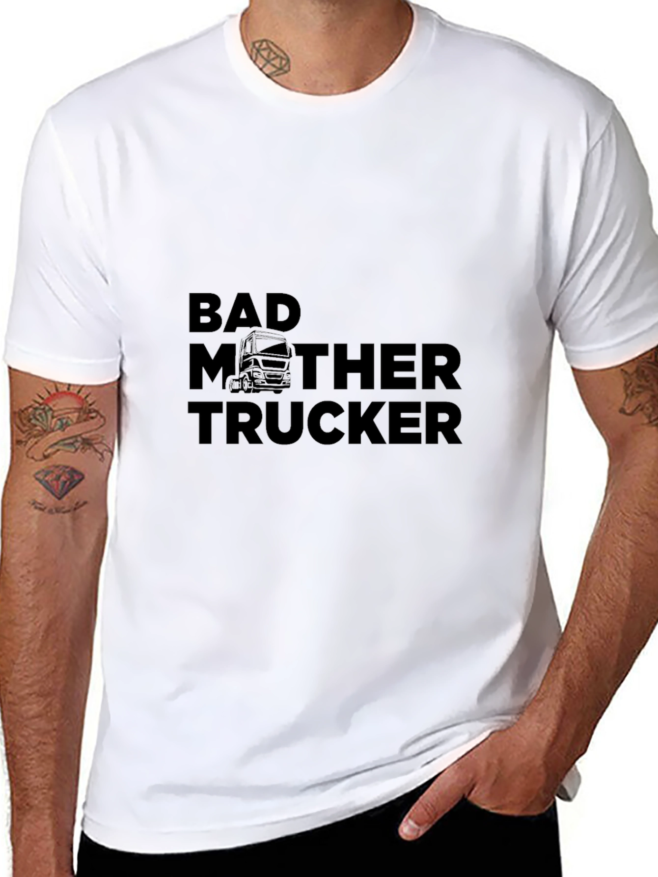Bad Mother Trucker Black T-Shirt