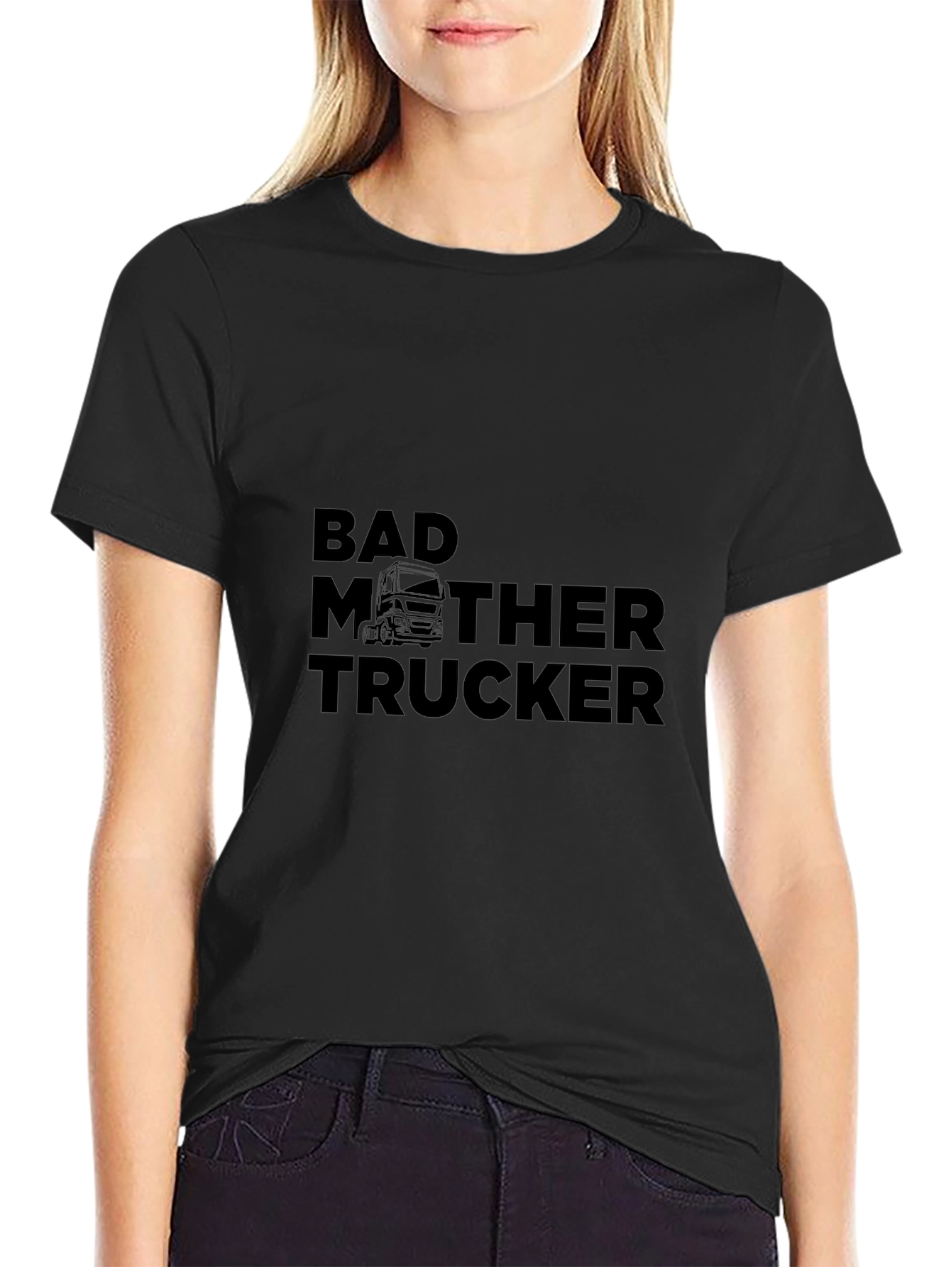 Bad Mother Trucker Black T-Shirt