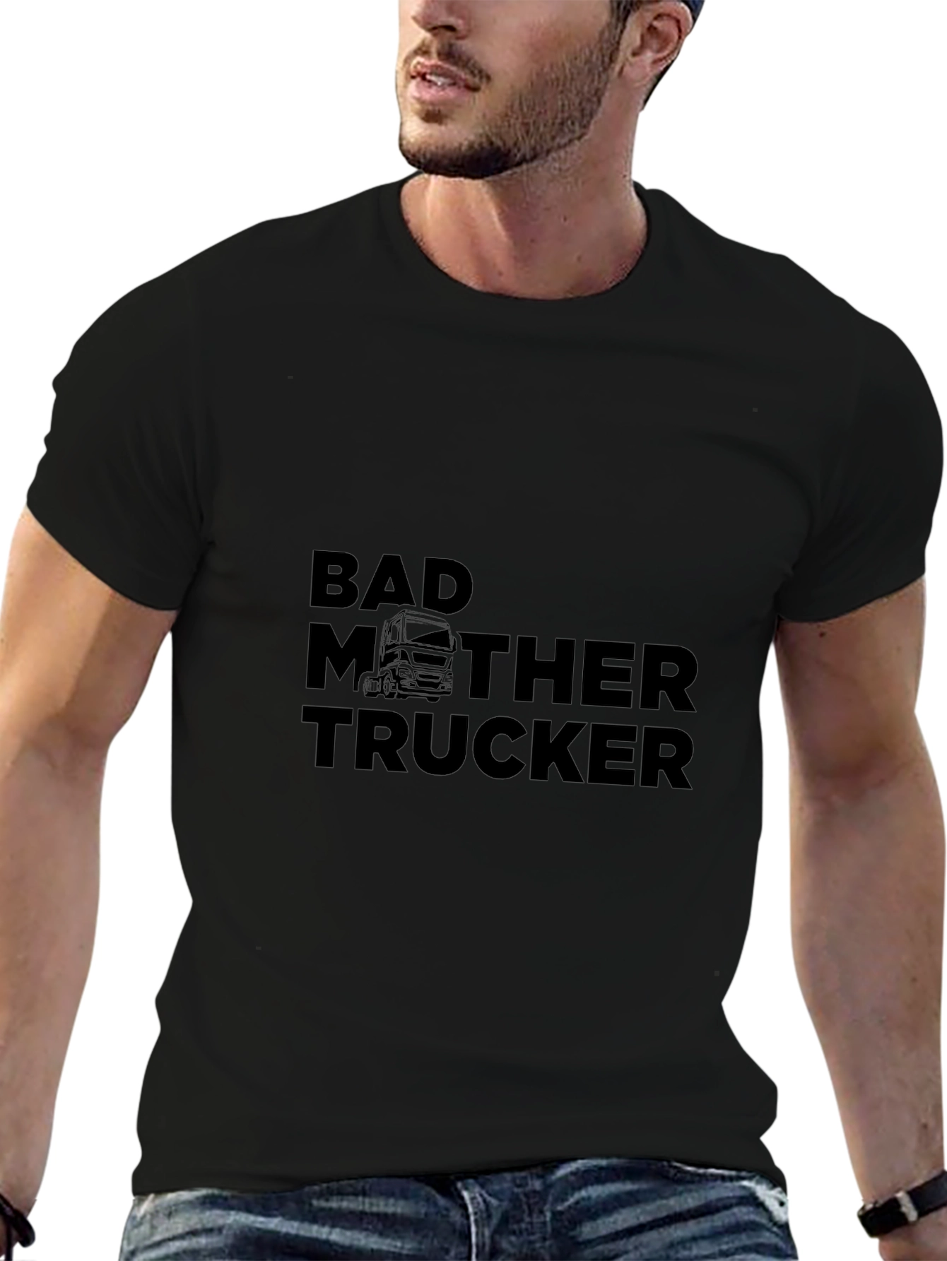 Bad Mother Trucker Black T-Shirt