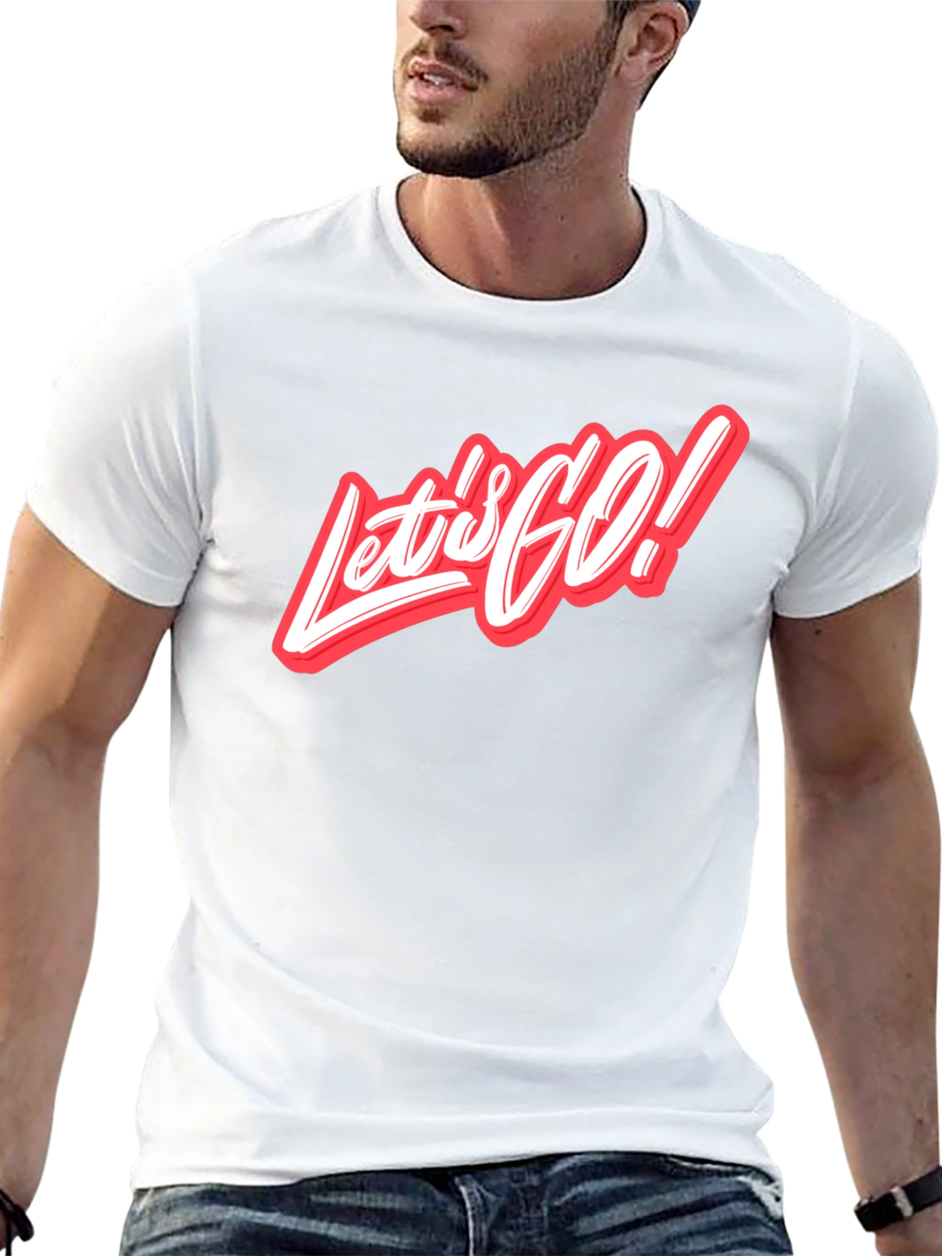 Lets Go Graphic Tee - Stylish Crew Neck T-Shirt