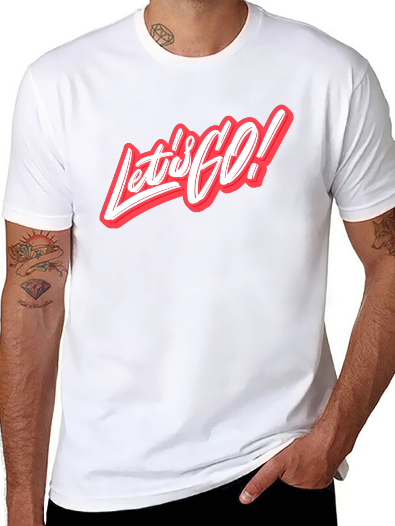 Lets Go Graphic Tee - Stylish Crew Neck T-Shirt